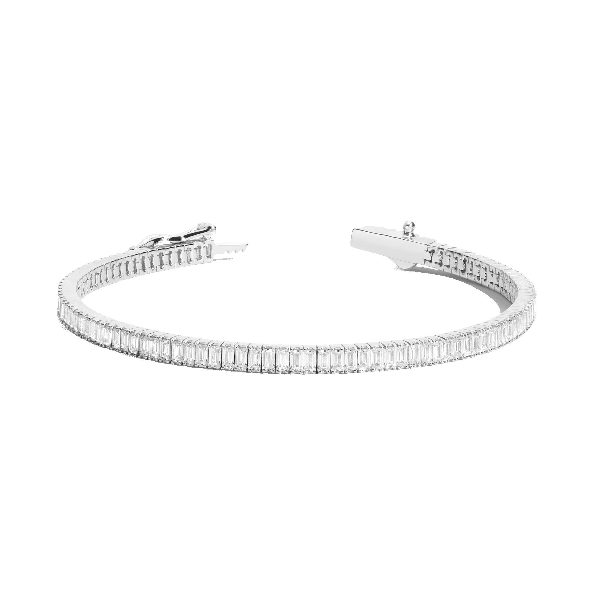 Baguette Lab Grown Diamond Tennis Bracelet sold by Aurate
