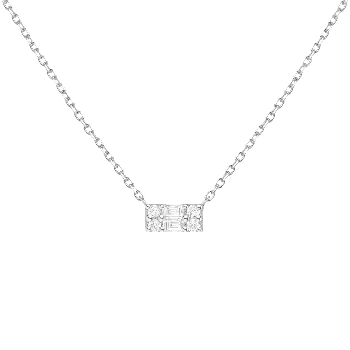 Baguette Lab Grown Diamond Illusion Necklace sold by Aurate product image thumbnail 3