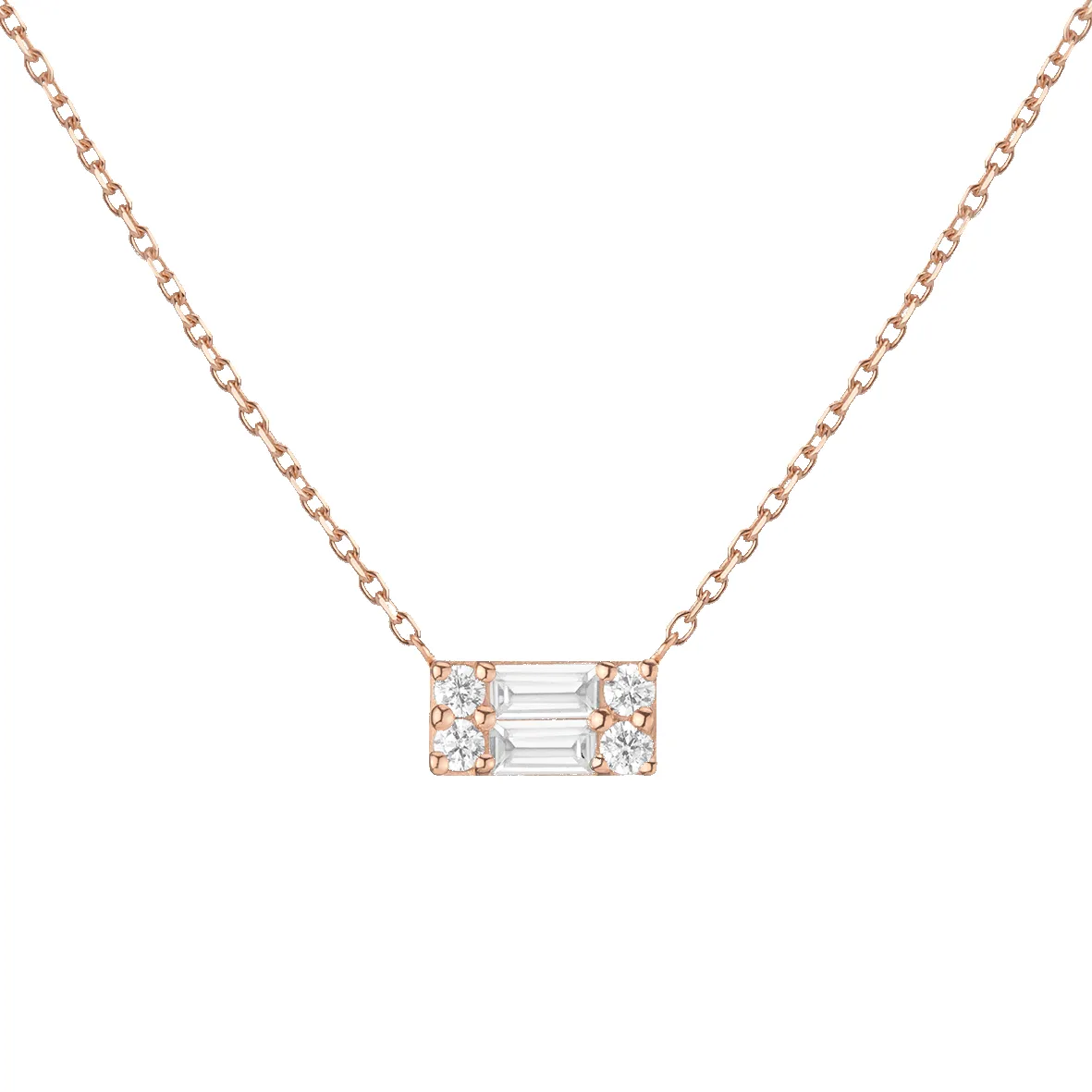 Baguette Lab Grown Diamond Illusion Necklace sold by Aurate product image thumbnail 5