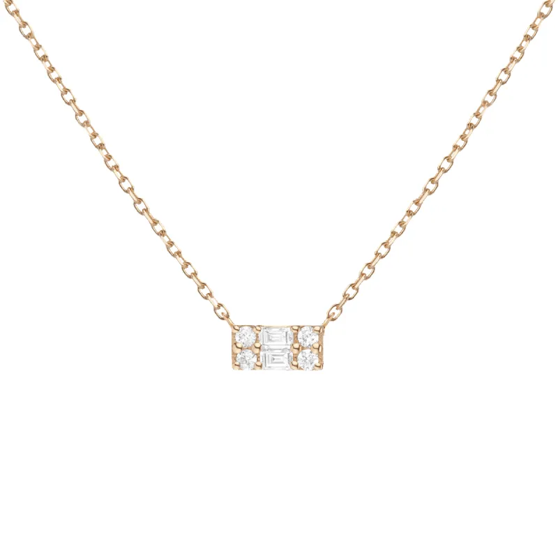 Baguette Lab Grown Diamond Illusion Necklace sold by Aurate