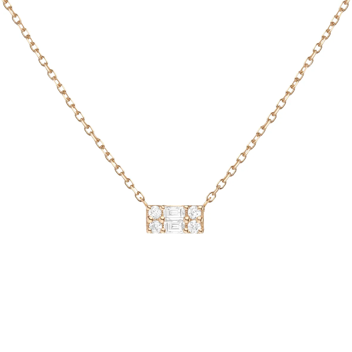 Baguette Lab Grown Diamond Illusion Necklace sold by Aurate