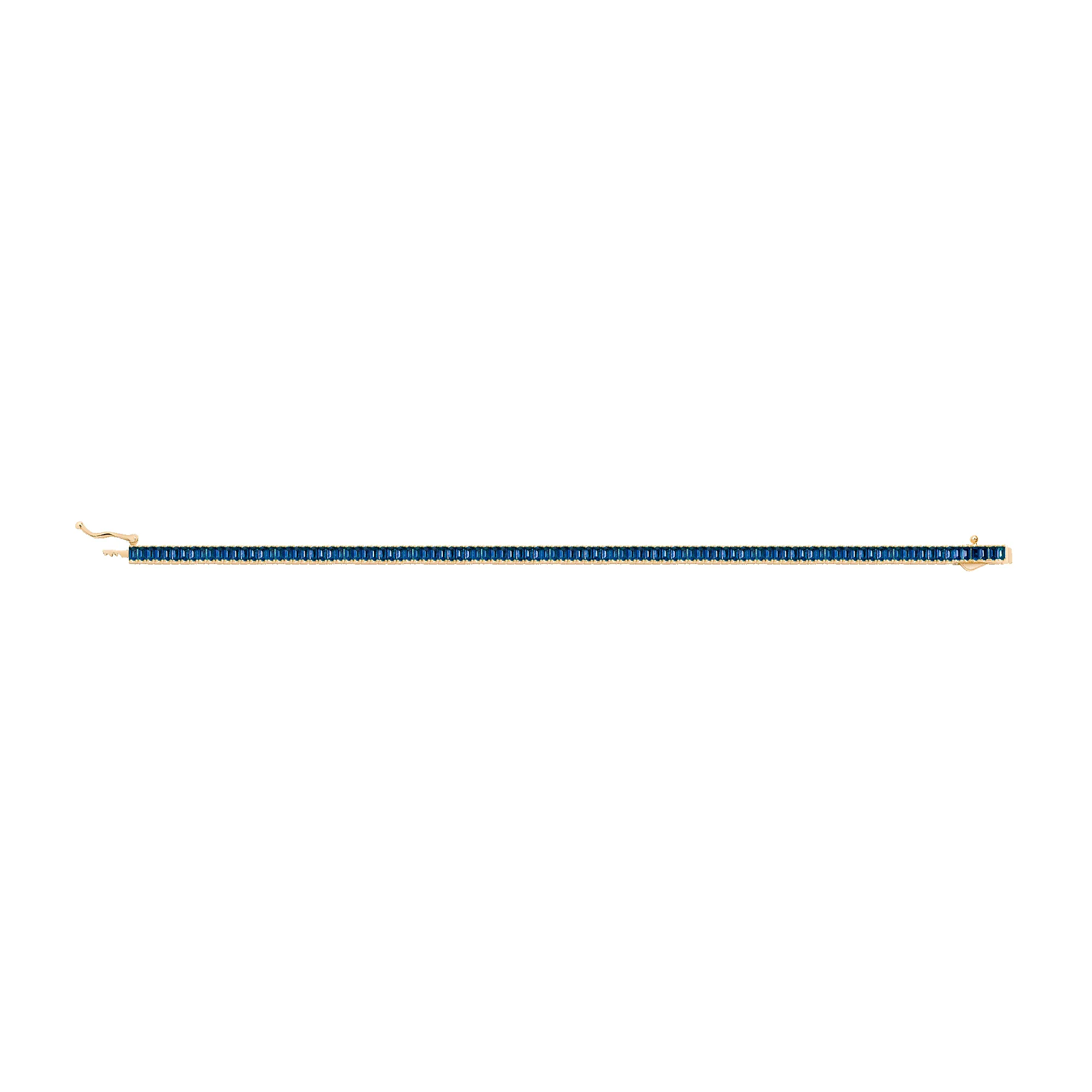 Lab Grown Blue Sapphire Baguette Tennis Bracelet sold by Aurate product image thumbnail 4