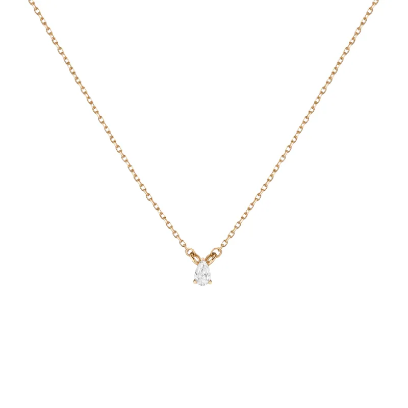 Pear Lab Grown Diamond Solitaire Necklace sold by Aurate