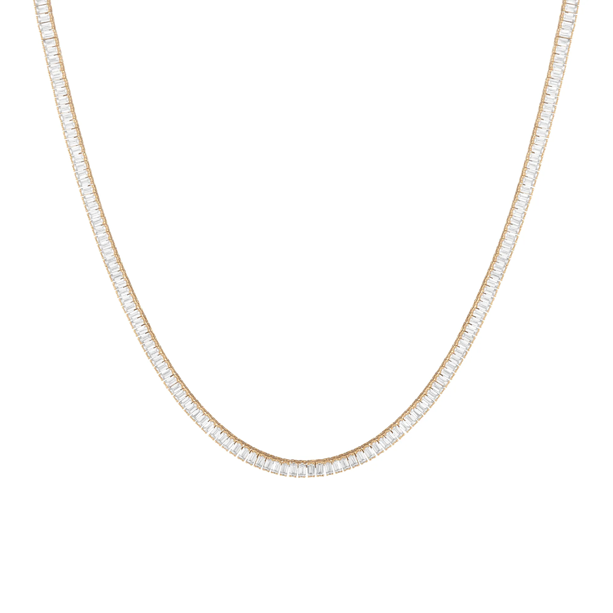 Lab Grown White Sapphire Baguette Tennis Necklace sold by Aurate product image thumbnail 2
