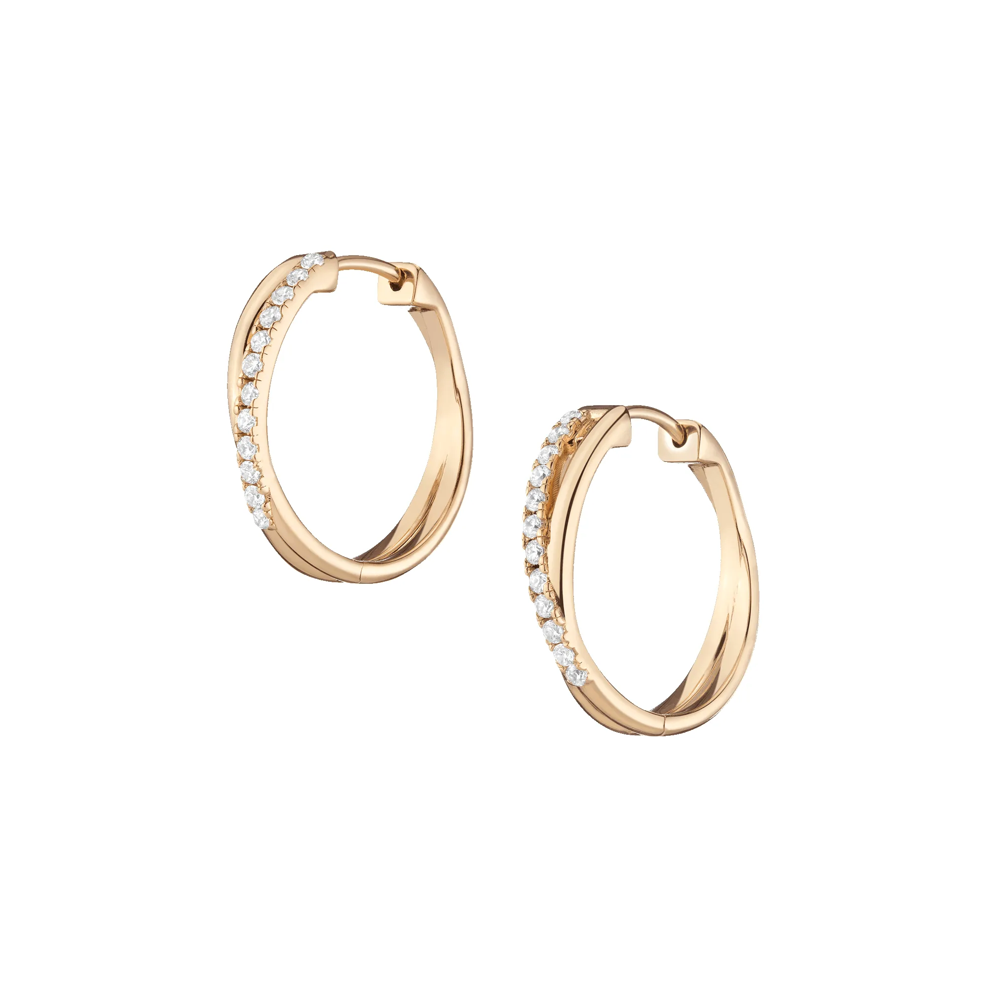Diamond Crossover Hoop Earrings sold by Aurate