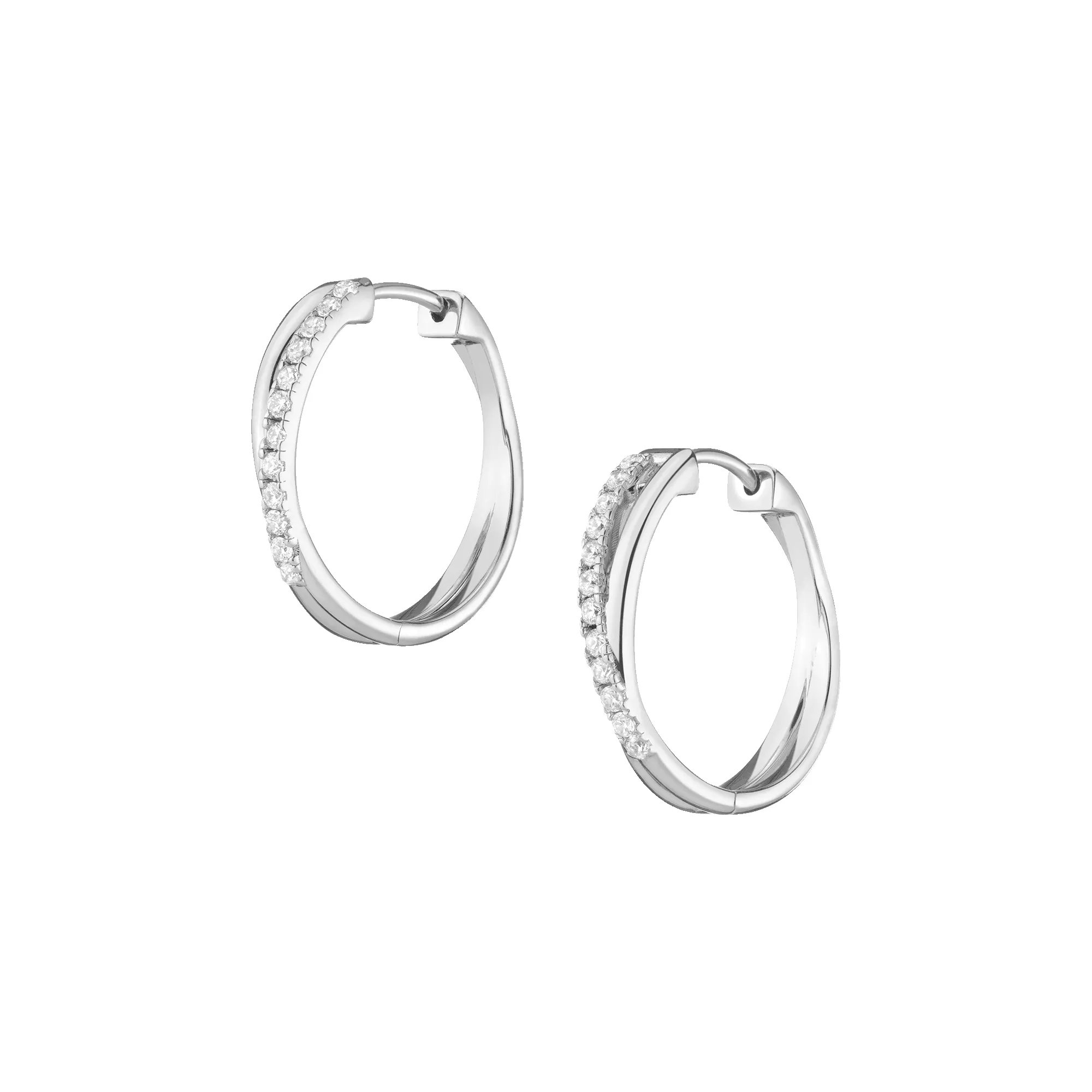 Diamond Crossover Hoop Earrings sold by Aurate product image thumbnail 3