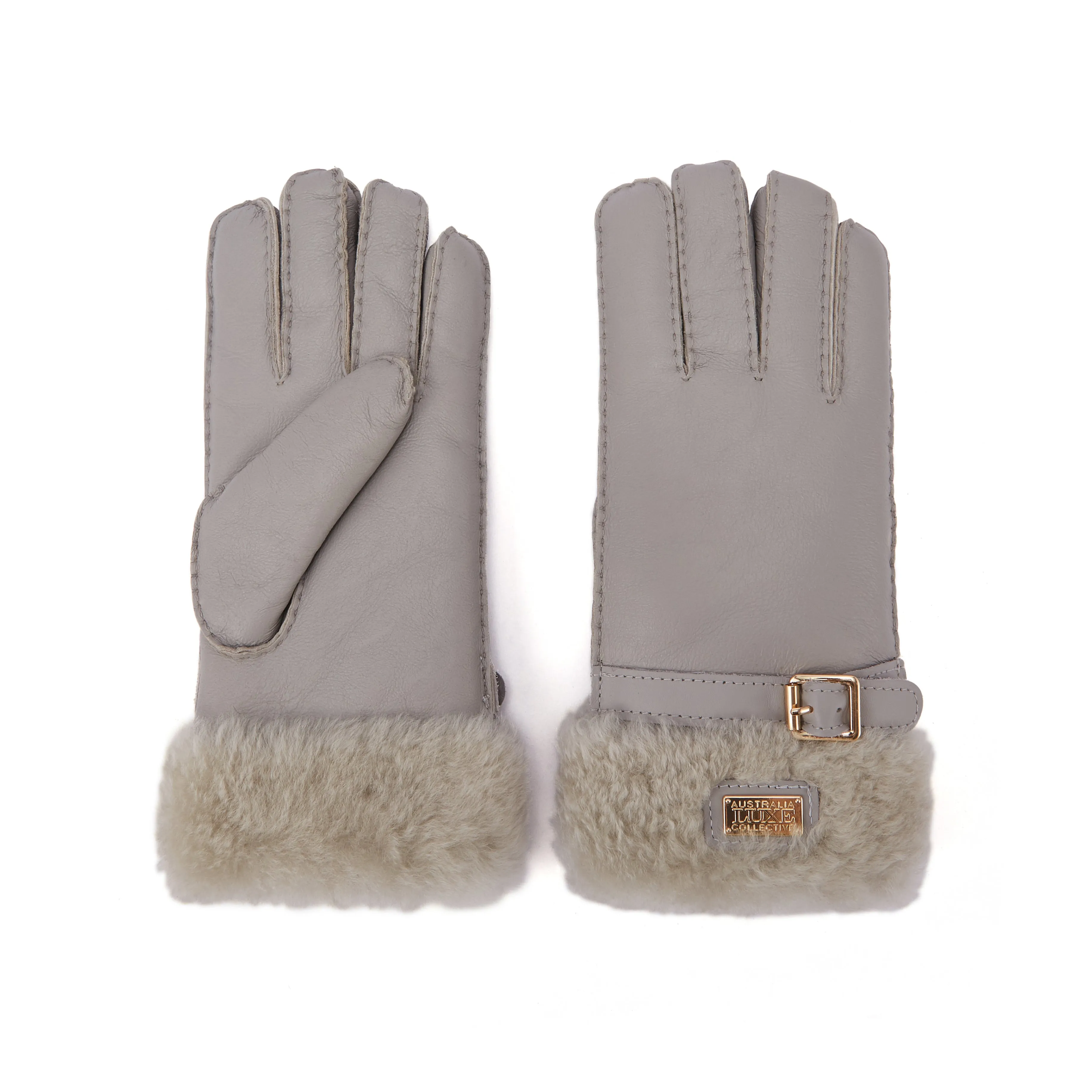 CUFF GLOVES LEATHER ICE GRAY sold by Australia Luxe Collective product image thumbnail 2