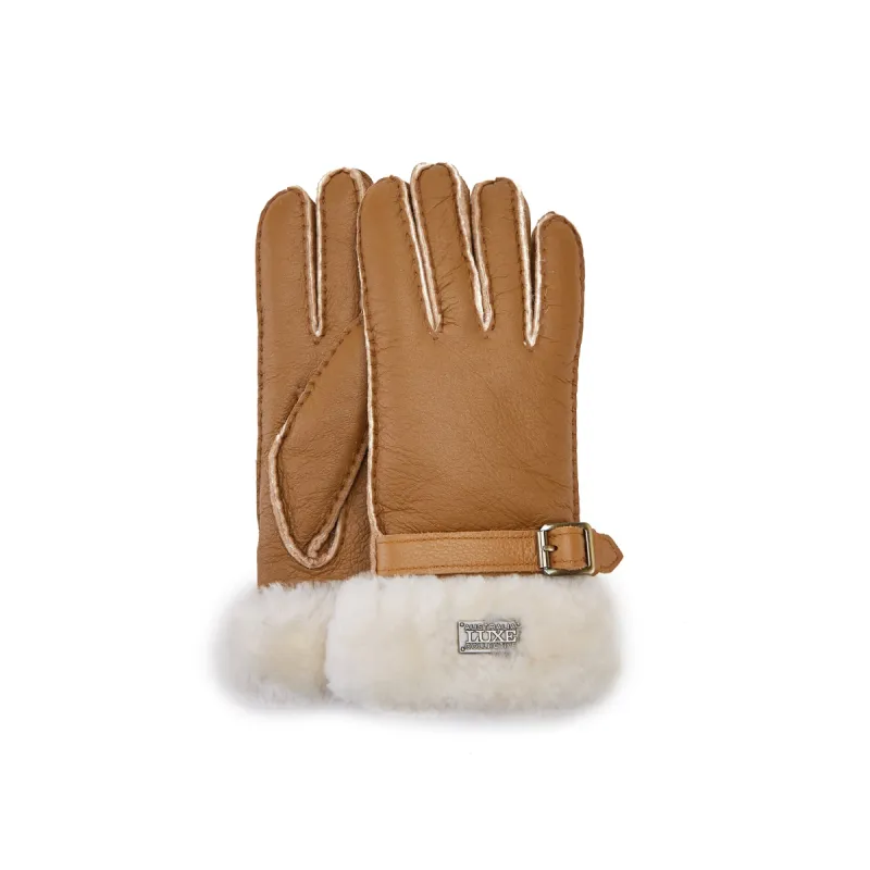 CUFF GLOVES LEATHER CHESTNUT sold by Australia Luxe Collective