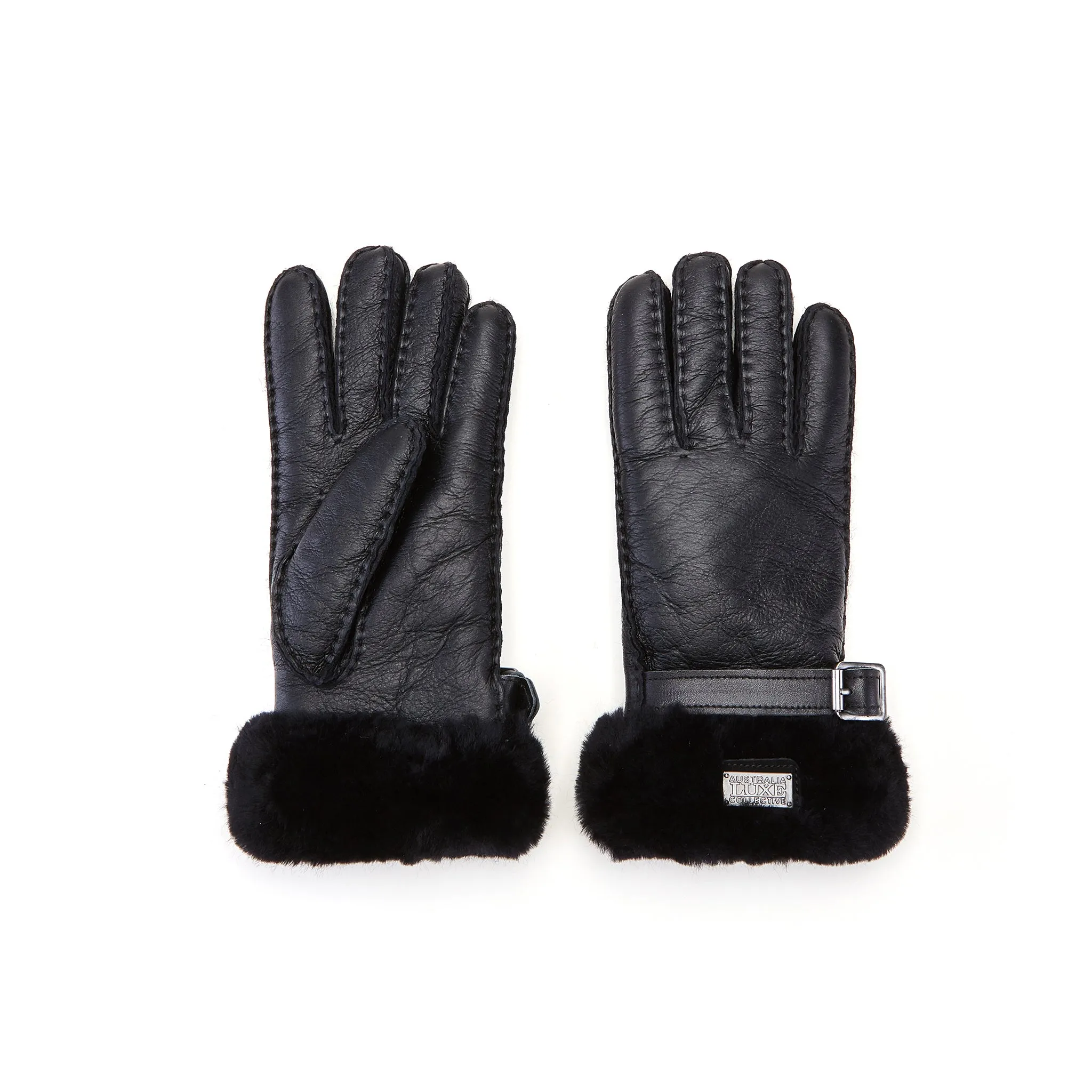 CUFF GLOVES LEATHER BLACK sold by Australia Luxe Collective product image thumbnail 2