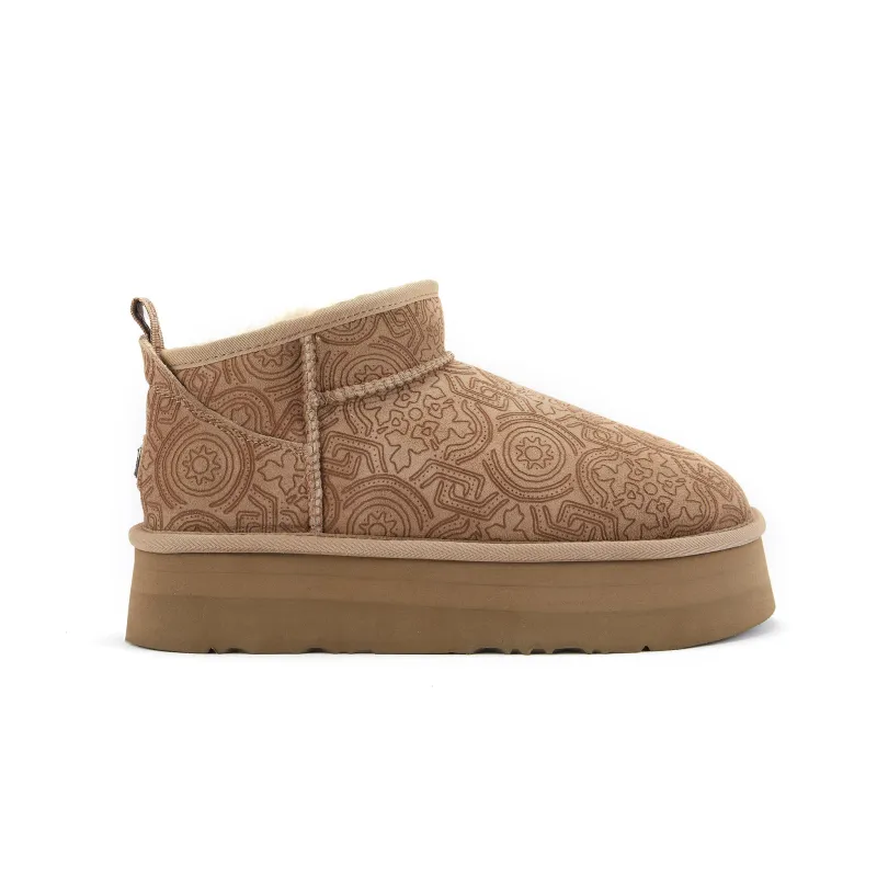 COSY ULTRA SHORT PLATFOAM EMBOSSED TAUPE sold by Australia Luxe Collective