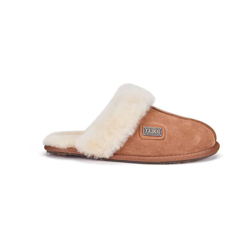 CLOSED MULE SLIPPERS CHESTNUT made by Australia Luxe Collective