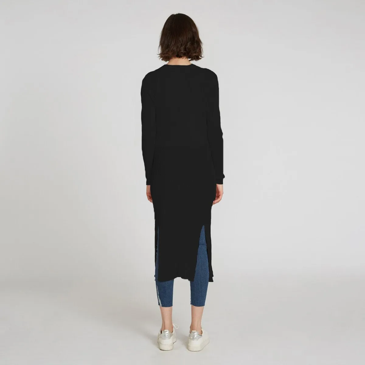 Cotton Rib Drape Maxi Cardigan in Navy sold by Autumn Cashmere product image thumbnail 2