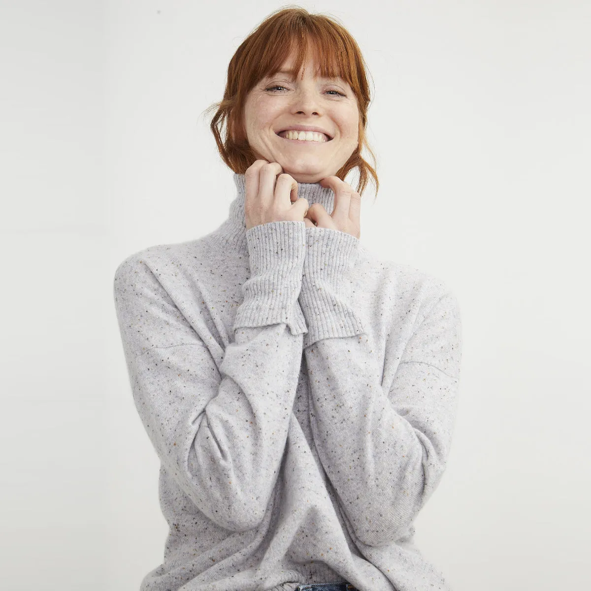 Relaxed Mock with Cuff Detail in Cinder sold by Autumn Cashmere product image thumbnail 2