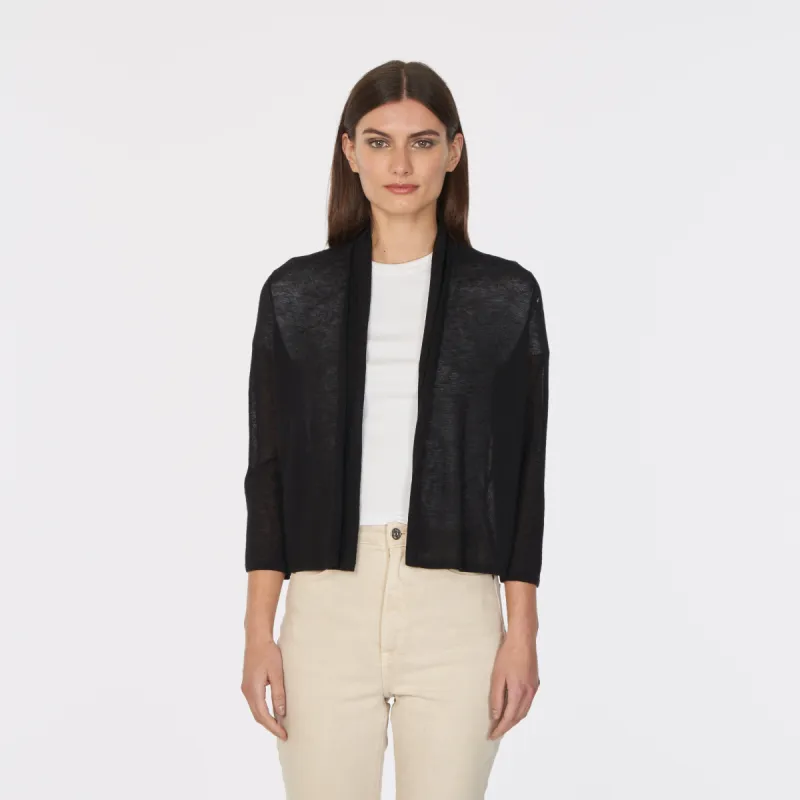 Collared Easy Crop in Black sold by Autumn Cashmere