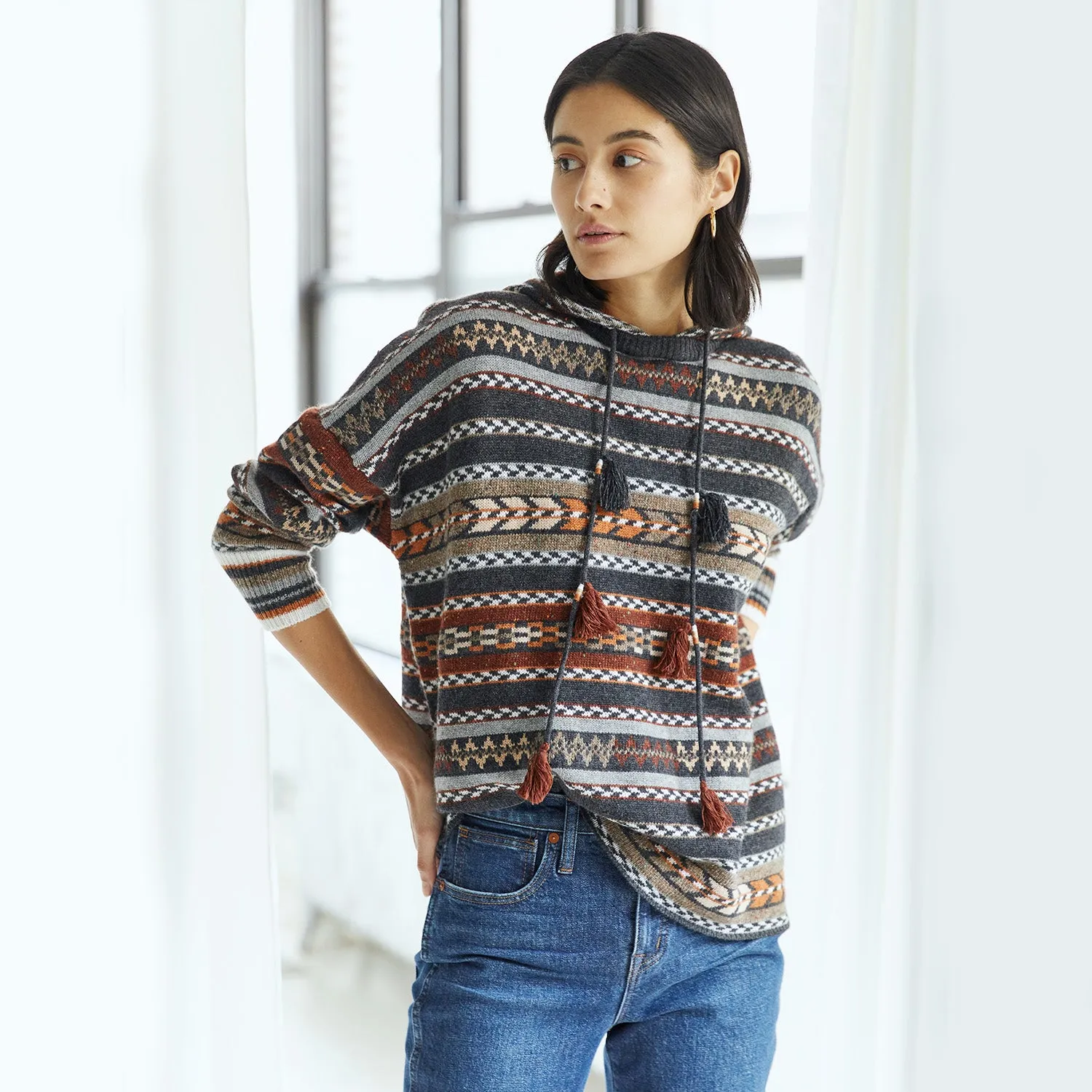 Jacquard Hoodie w/ Tassels sold by Autumn Cashmere product image thumbnail 2