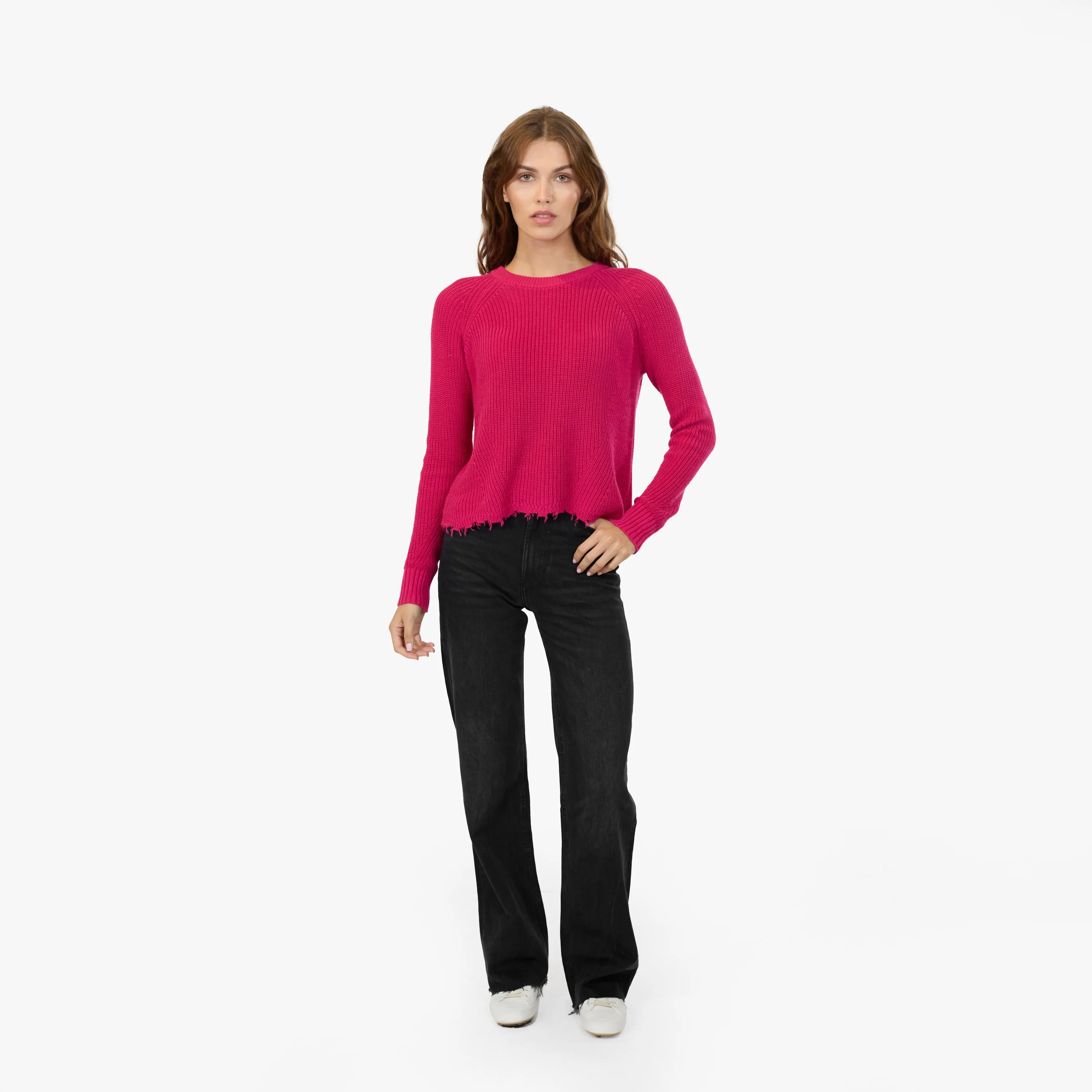 Distressed Scallop Shaker in Barbie sold by Autumn Cashmere product image thumbnail 2