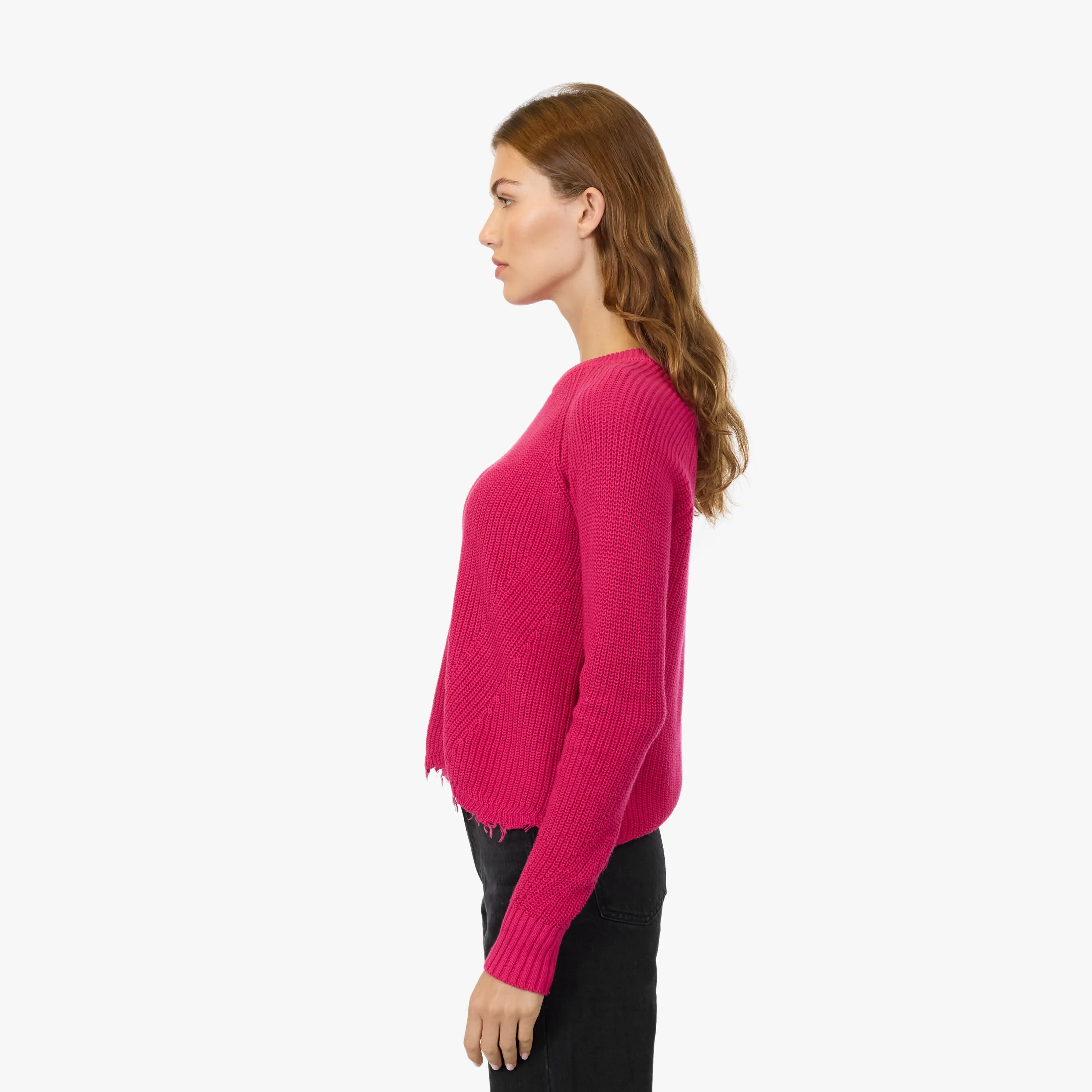 Distressed Scallop Shaker in Barbie sold by Autumn Cashmere product image thumbnail 3