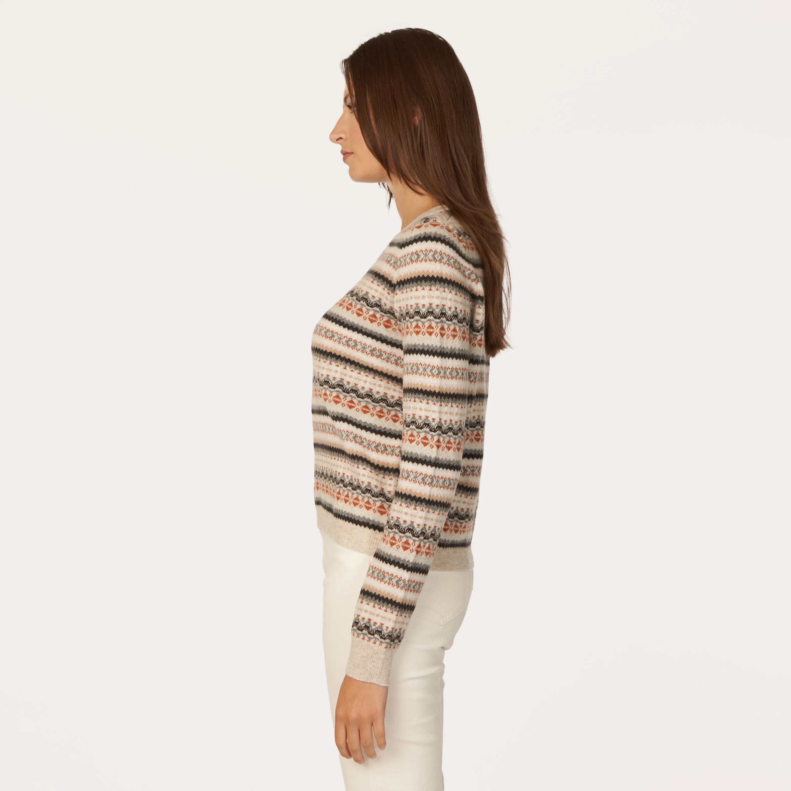 Fair Isle Crew in Neutral Combo sold by Autumn Cashmere product image thumbnail 4