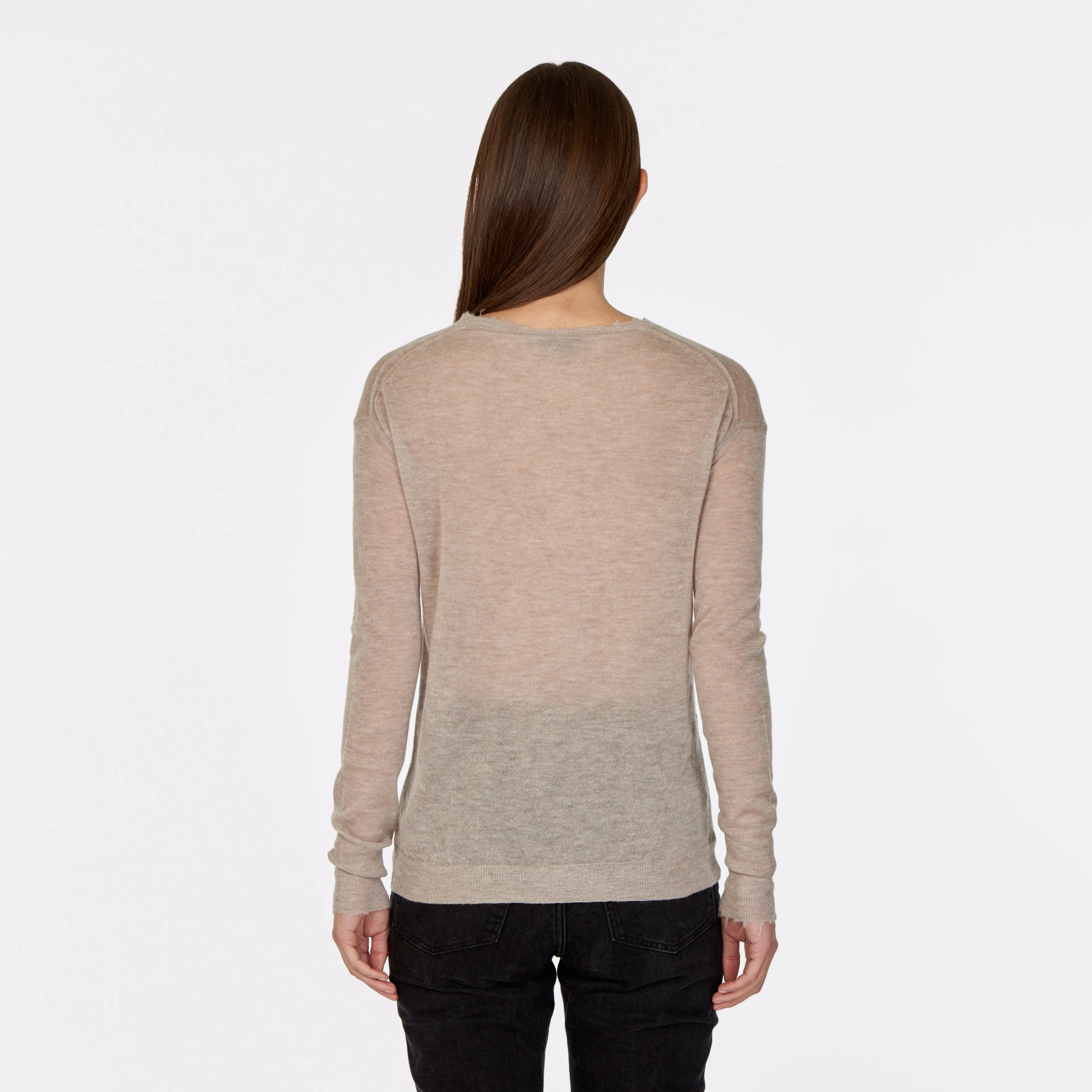 Distressed Sheer Crew in Pita sold by Autumn Cashmere product image thumbnail 3
