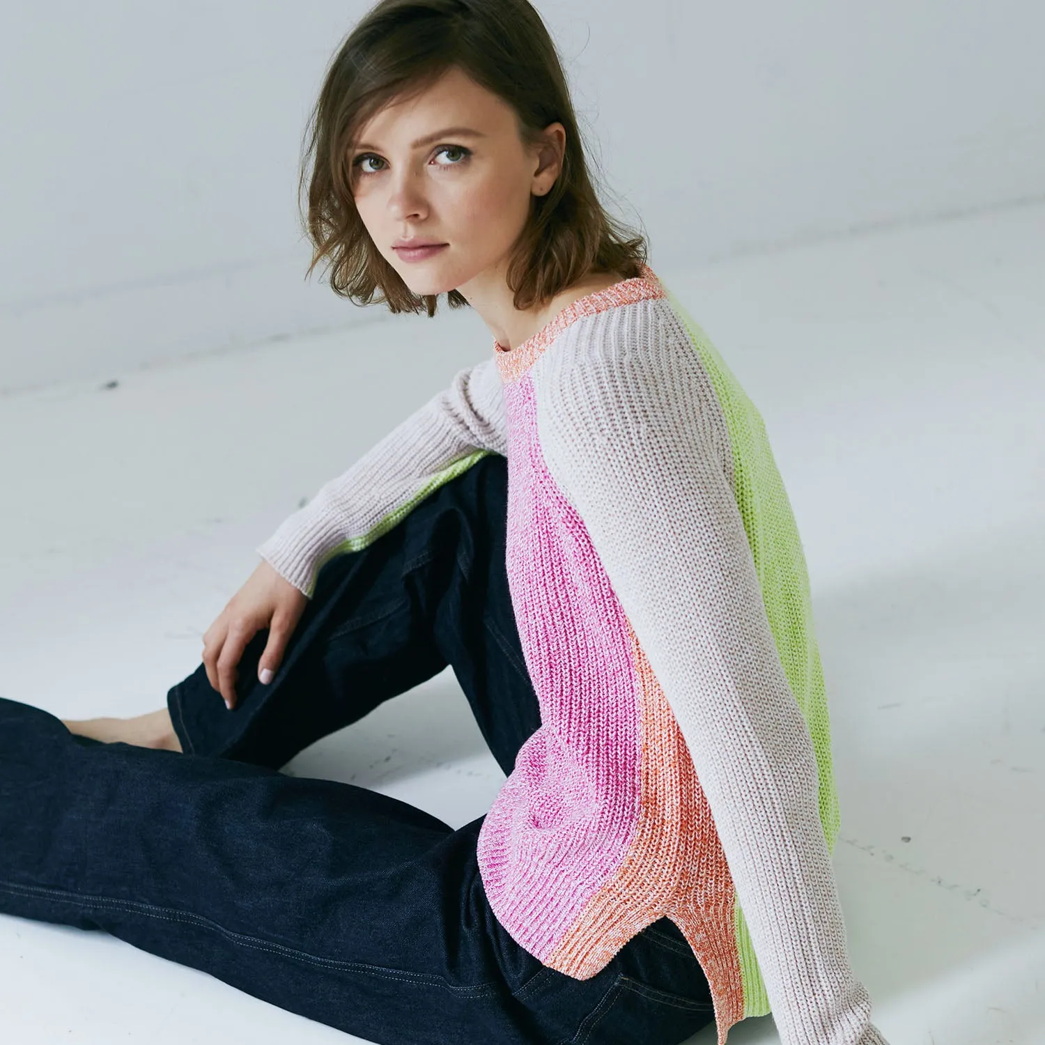 Marled Color Block Shaker sold by Autumn Cashmere