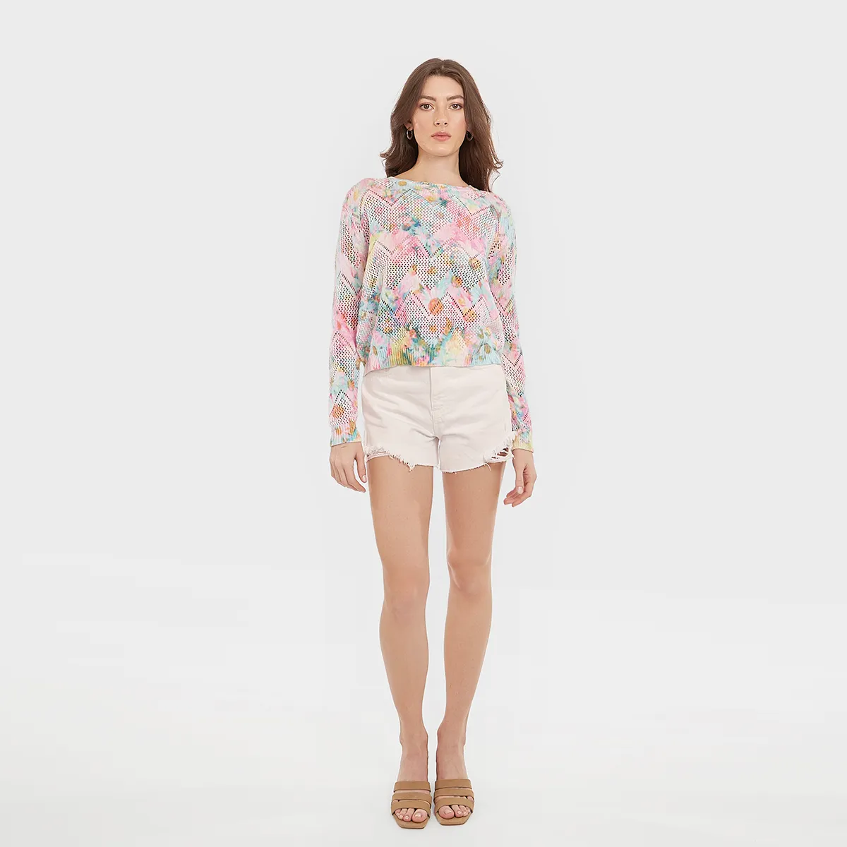 Pointelle Daisy Print Crew sold by Autumn Cashmere product image thumbnail 4