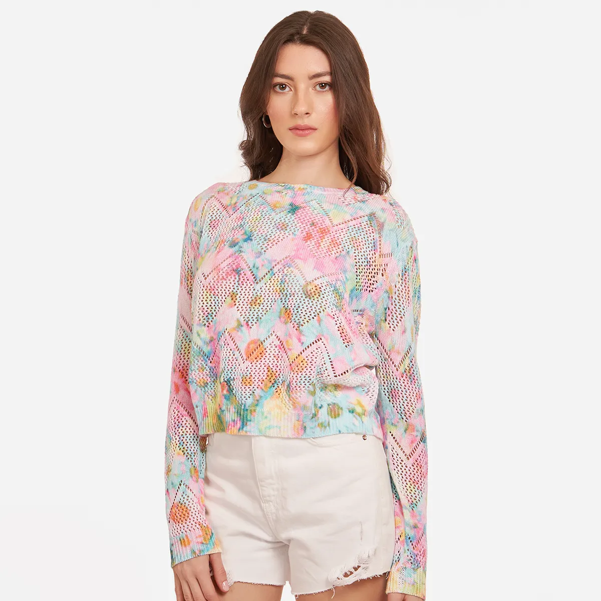 Pointelle Daisy Print Crew sold by Autumn Cashmere product image thumbnail 2