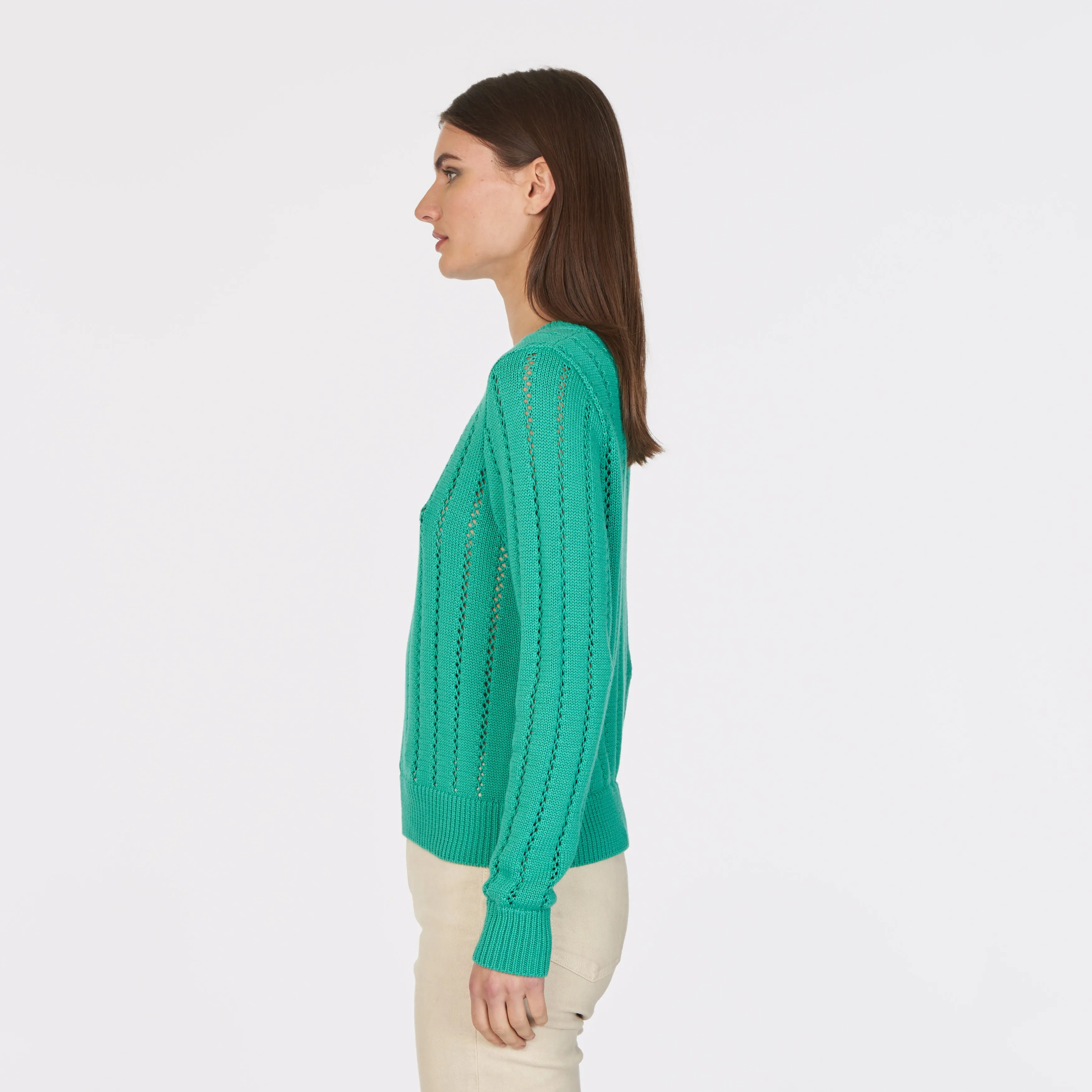 Pointelle Ladder Stitch Crew sold by Autumn Cashmere product image thumbnail 4
