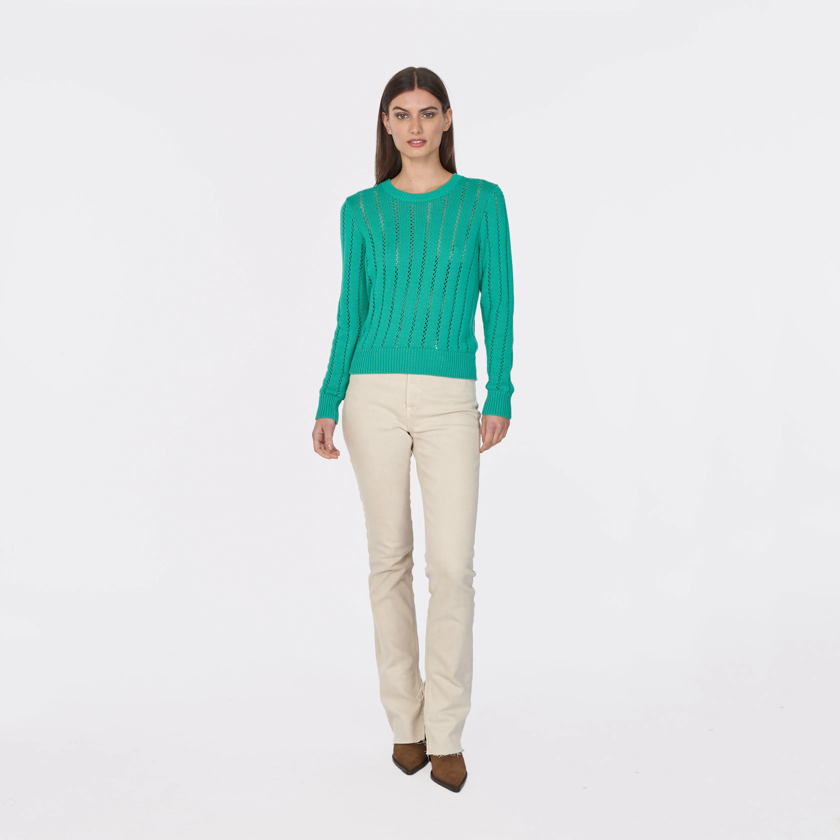 Pointelle Ladder Stitch Crew sold by Autumn Cashmere product image thumbnail 2