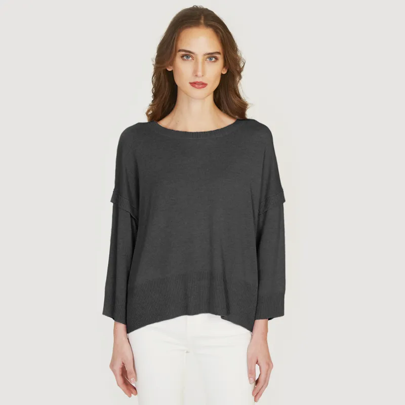 Elbow Sleeve Crew w/ Shoulder Flanges sold by Autumn Cashmere