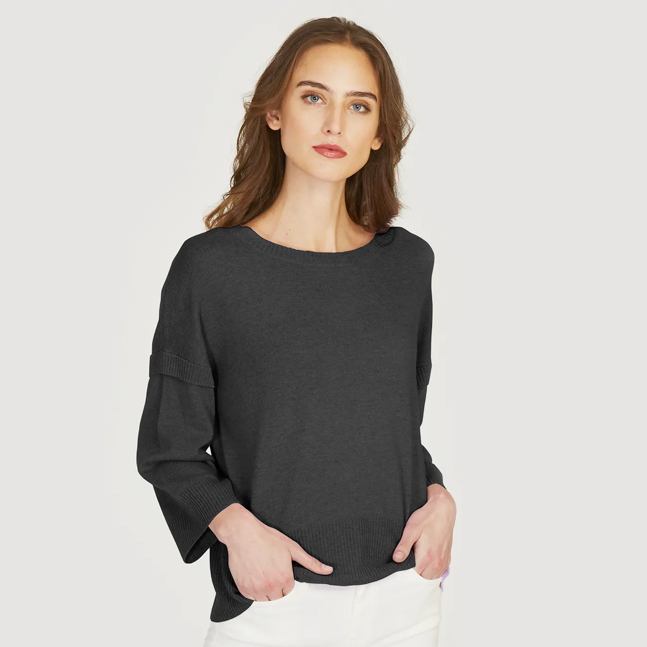Elbow Sleeve Crew w/ Shoulder Flanges sold by Autumn Cashmere product image thumbnail 2