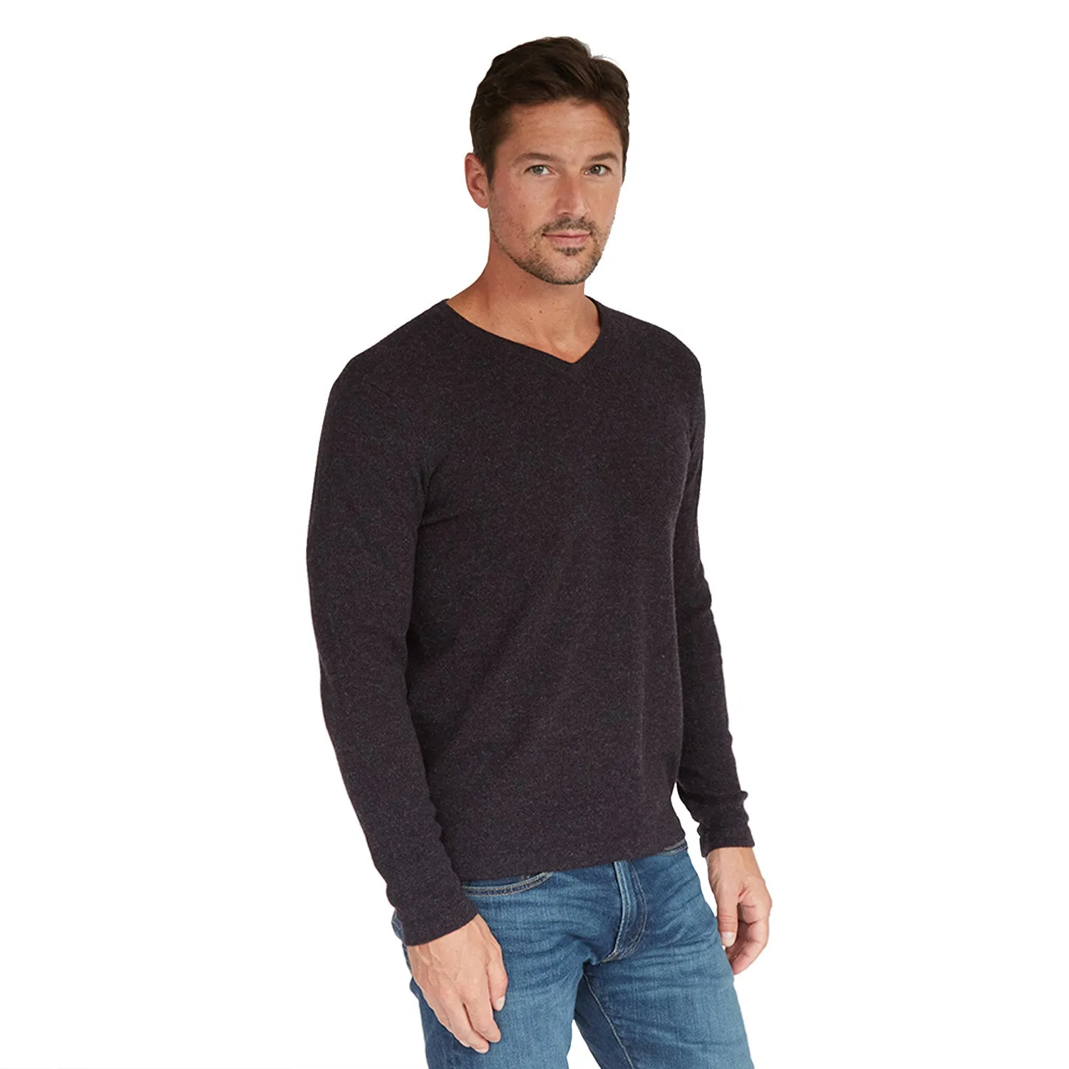 Basic V-Neck Open Bottom in Plum sold by Autumn Cashmere product image thumbnail 2