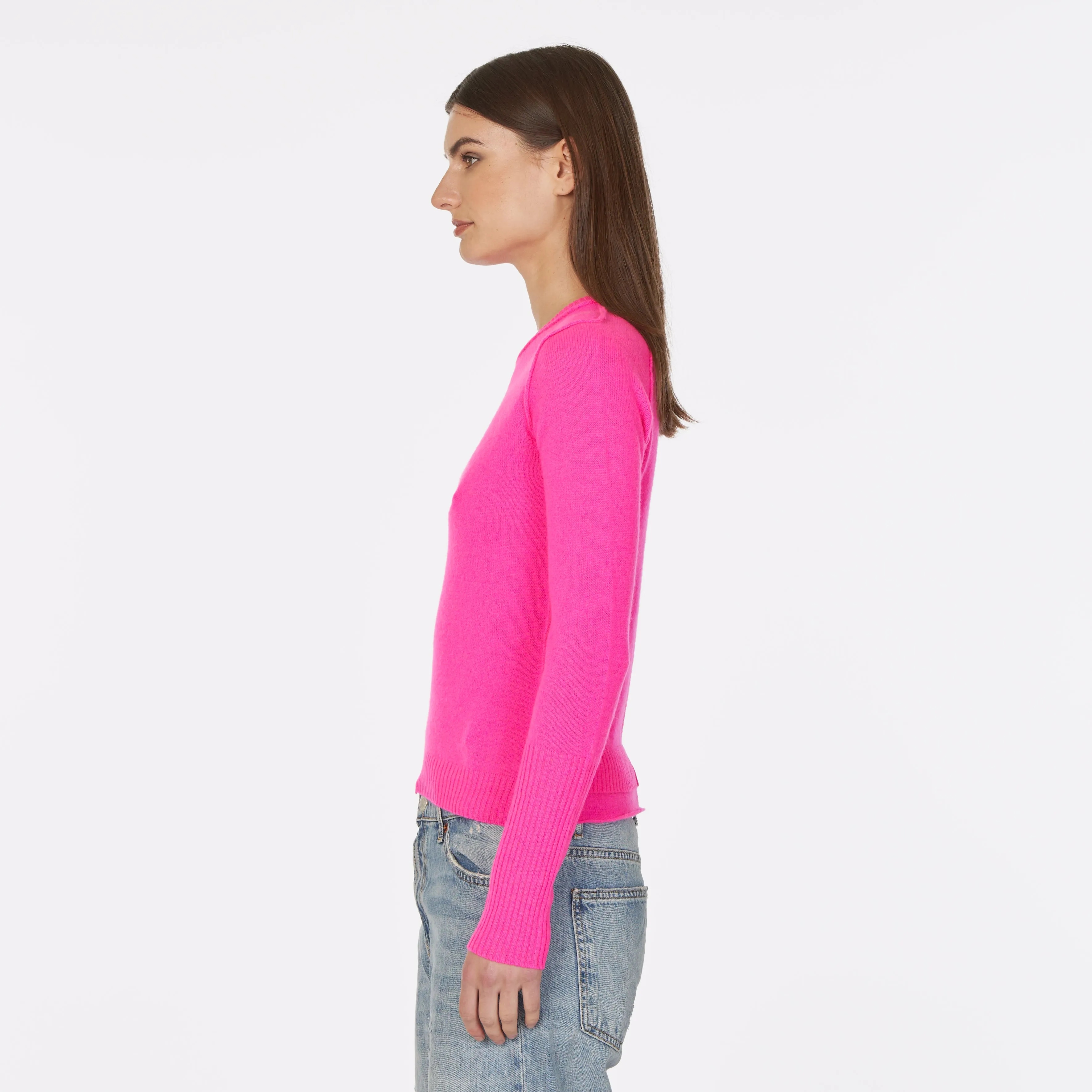Raw Edge Crew in Atomic Pink sold by Autumn Cashmere product image thumbnail 4