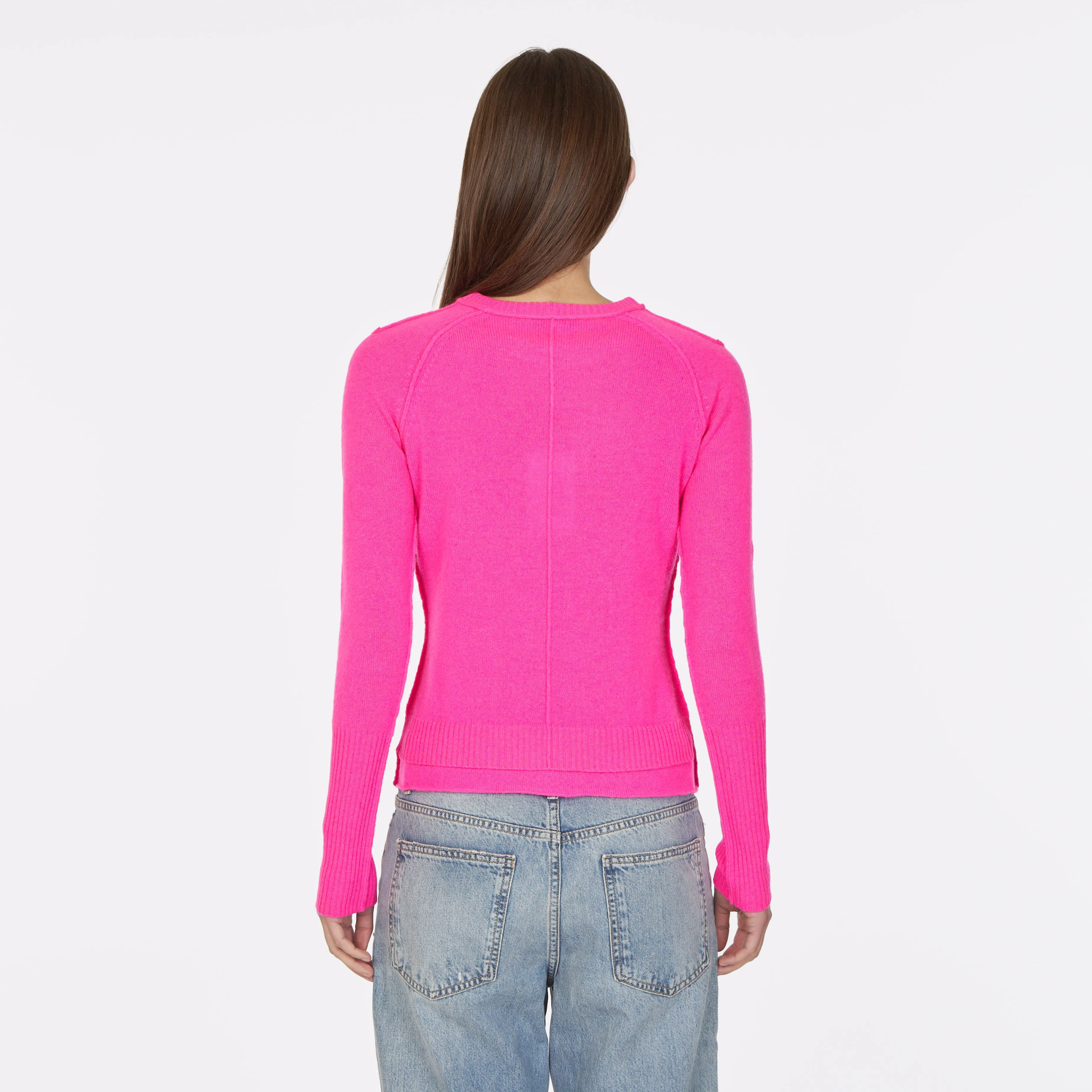 Raw Edge Crew in Atomic Pink sold by Autumn Cashmere product image thumbnail 5