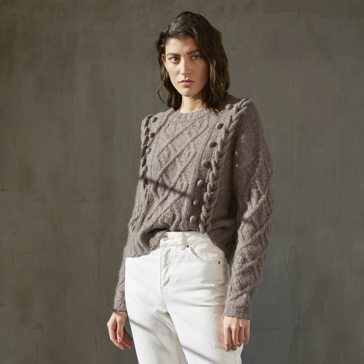 Cable Crew w/ Chain Detail sold by Autumn Cashmere product image thumbnail 3