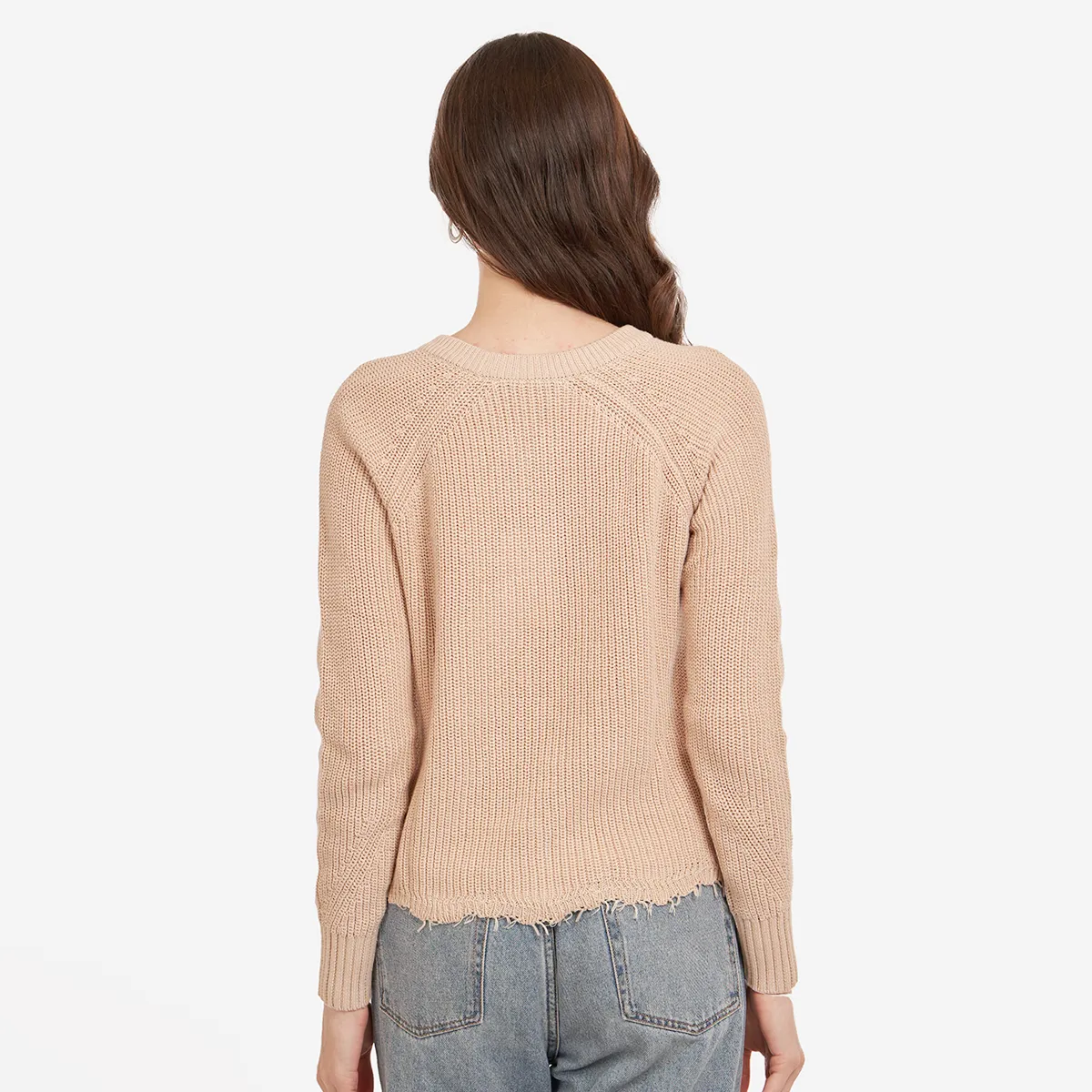 Distressed Scallop Shaker in Latte sold by Autumn Cashmere product image thumbnail 3