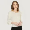 Rib Puff Sleeve Multi Button Cardigan sold by Autumn Cashmere
