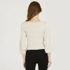 Rib Puff Sleeve Multi Button Cardigan sold by Autumn Cashmere