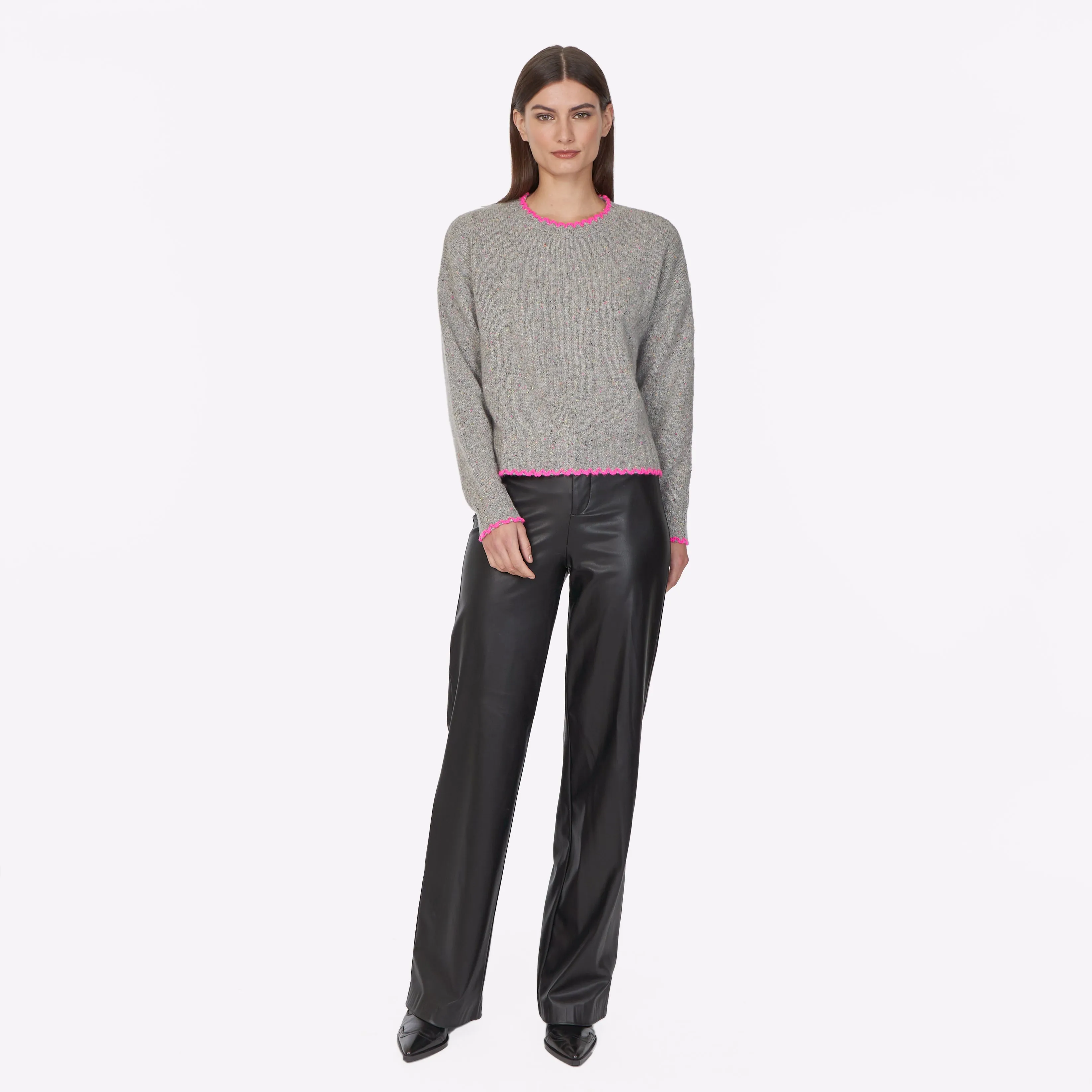 Tipped Crew in Tutti Frutti/Atomic Pink sold by Autumn Cashmere product image thumbnail 2