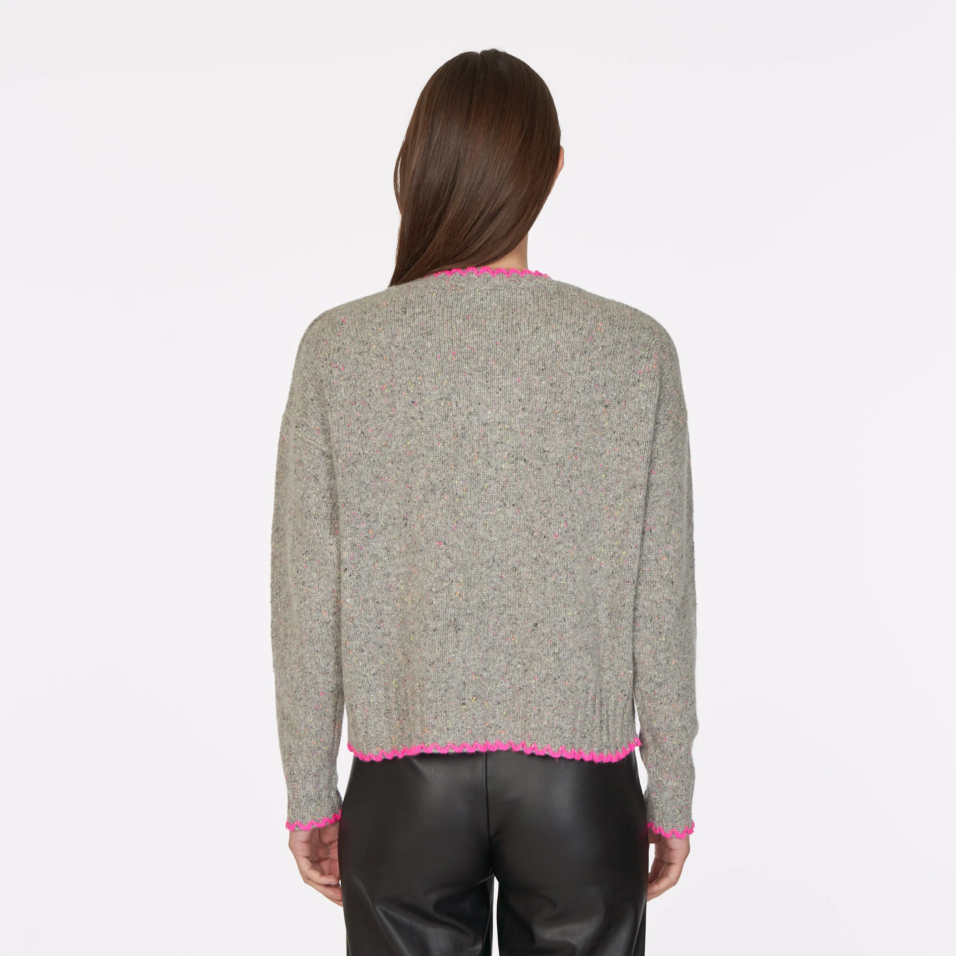 Tipped Crew in Tutti Frutti/Atomic Pink sold by Autumn Cashmere product image thumbnail 4