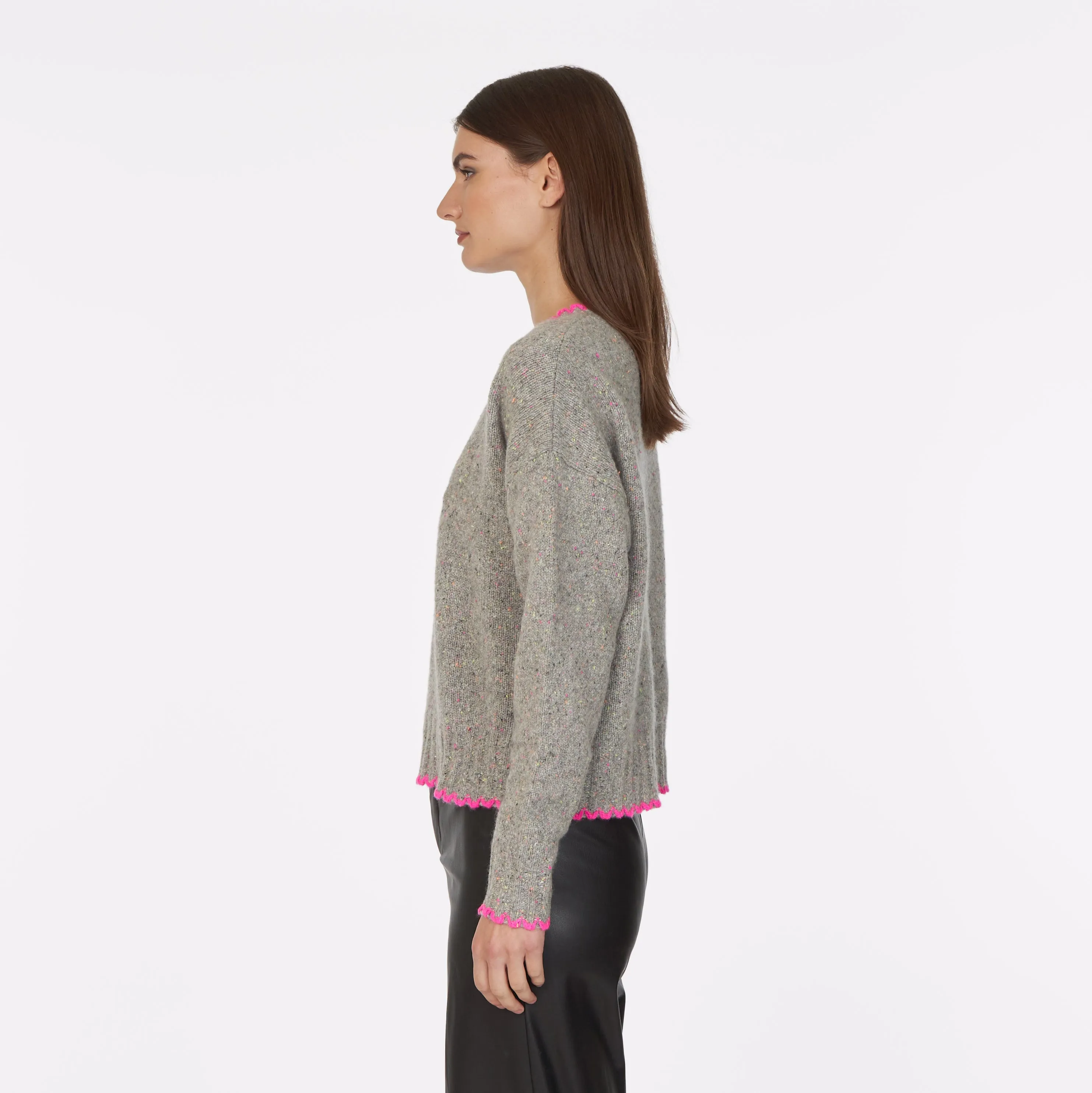 Tipped Crew in Tutti Frutti/Atomic Pink sold by Autumn Cashmere product image thumbnail 3