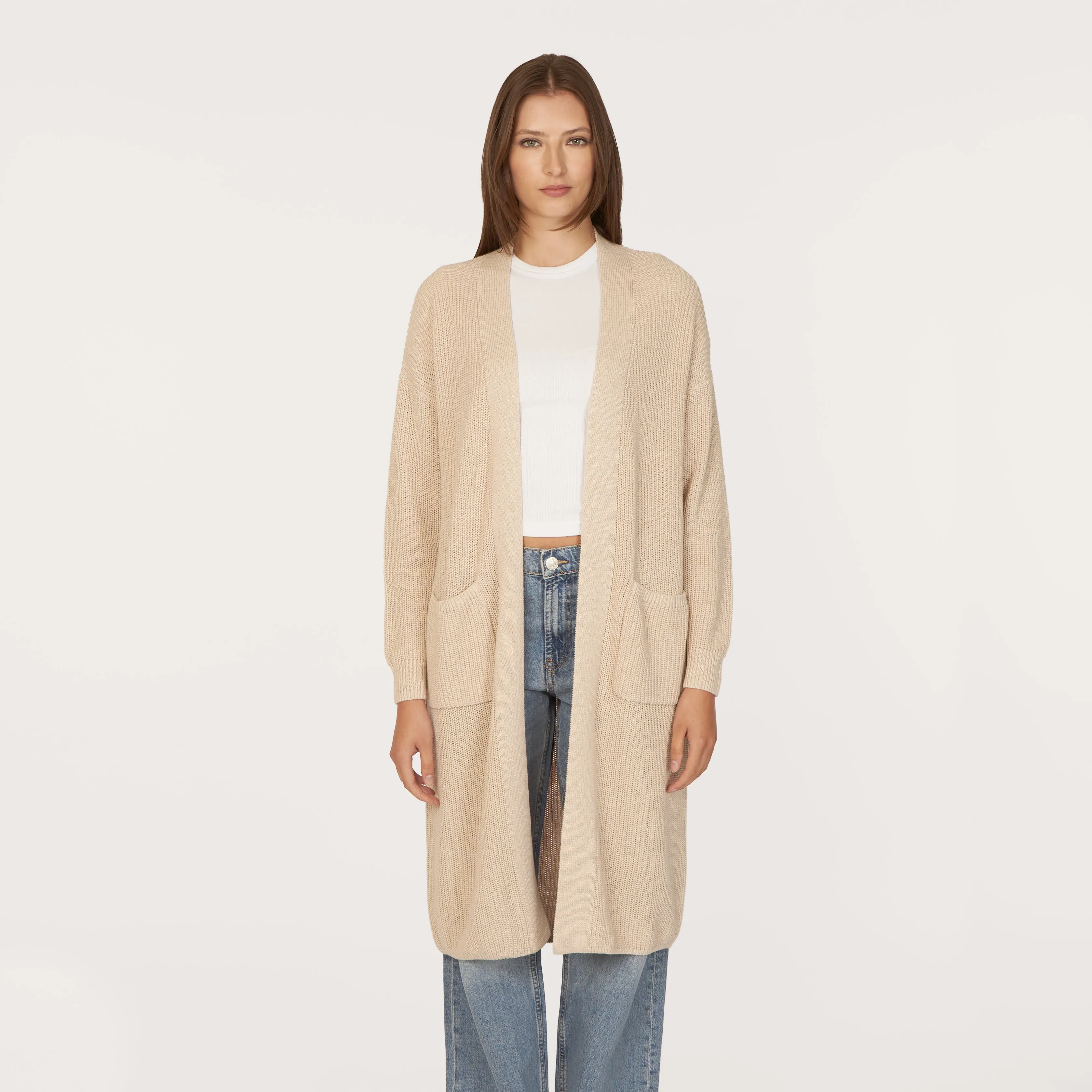 Shaker Open Coatigan w/ Pockets sold by Autumn Cashmere