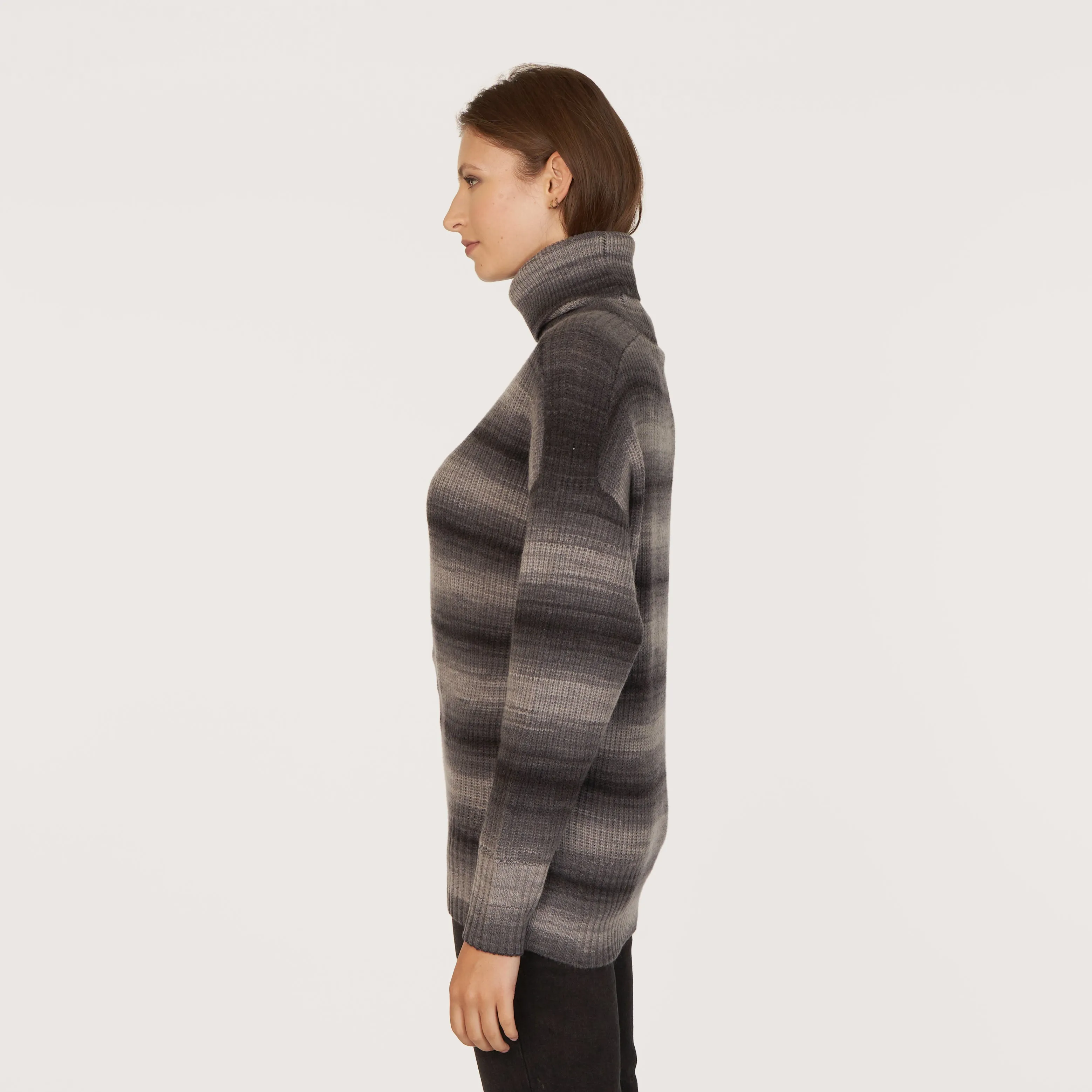 Relaxed Space Dye Shaker Turtleneck in Nightfall sold by Autumn Cashmere product image thumbnail 4