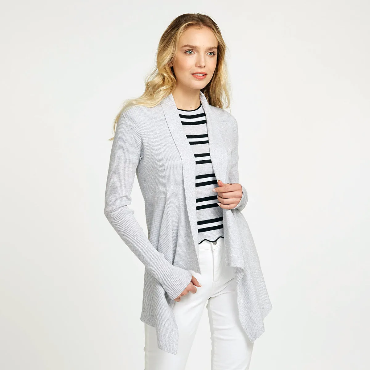 Cotton Rib Drape in Platinum sold by Autumn Cashmere product image thumbnail 2