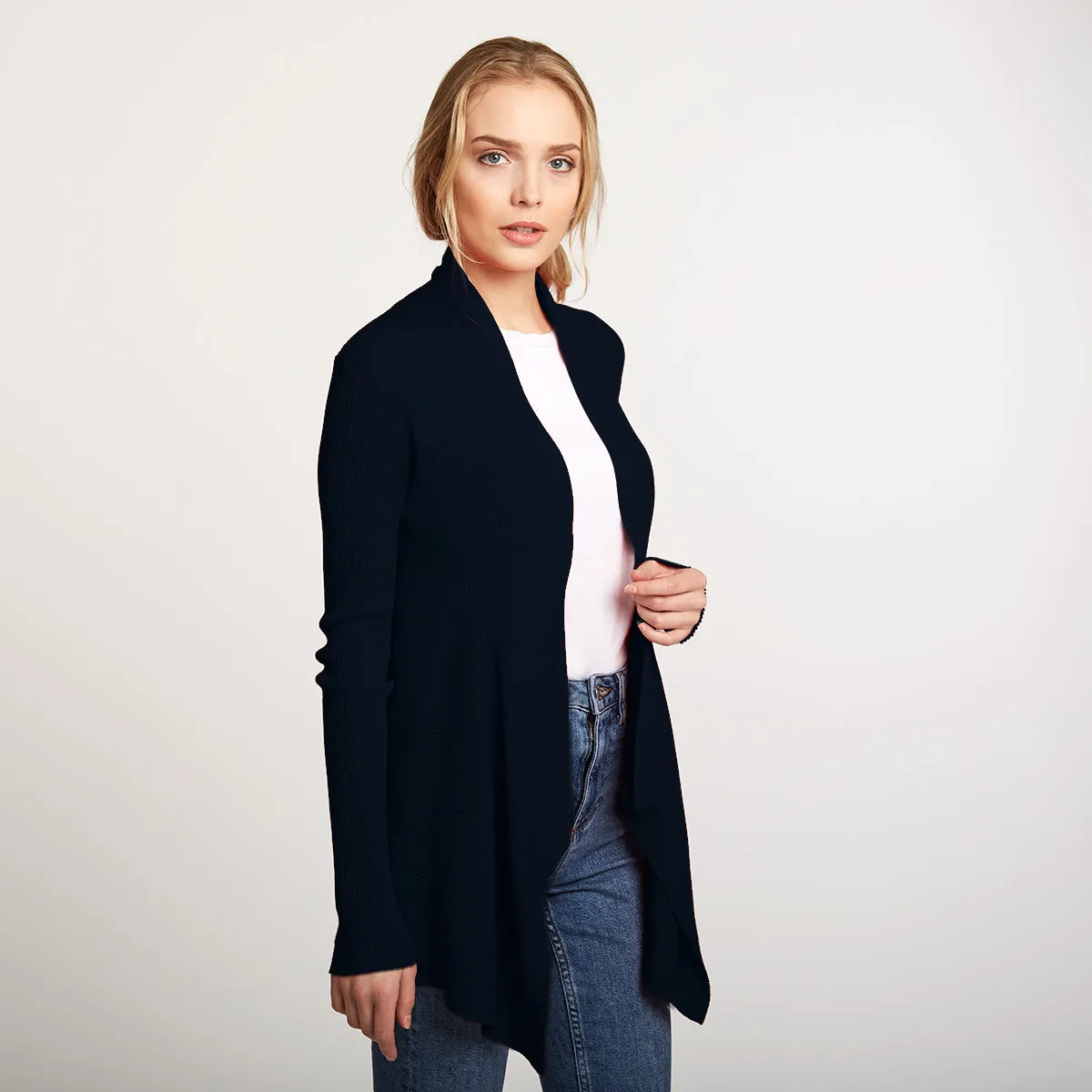 Cotton Rib Drape in Navy sold by Autumn Cashmere product image thumbnail 3