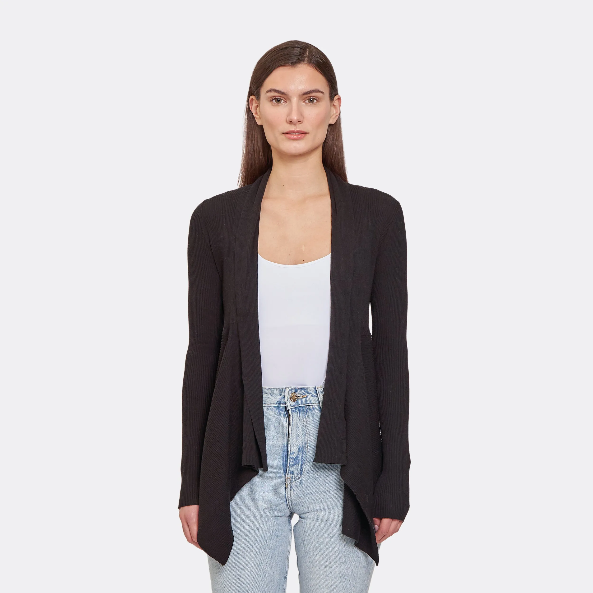 Rib Drape in Black sold by Autumn Cashmere