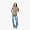 Button Front Mock Neck Vest sold by Autumn Cashmere