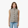 Button Front Mock Neck Vest sold by Autumn Cashmere