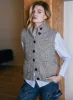 Button Front Mock Neck Vest sold by Autumn Cashmere
