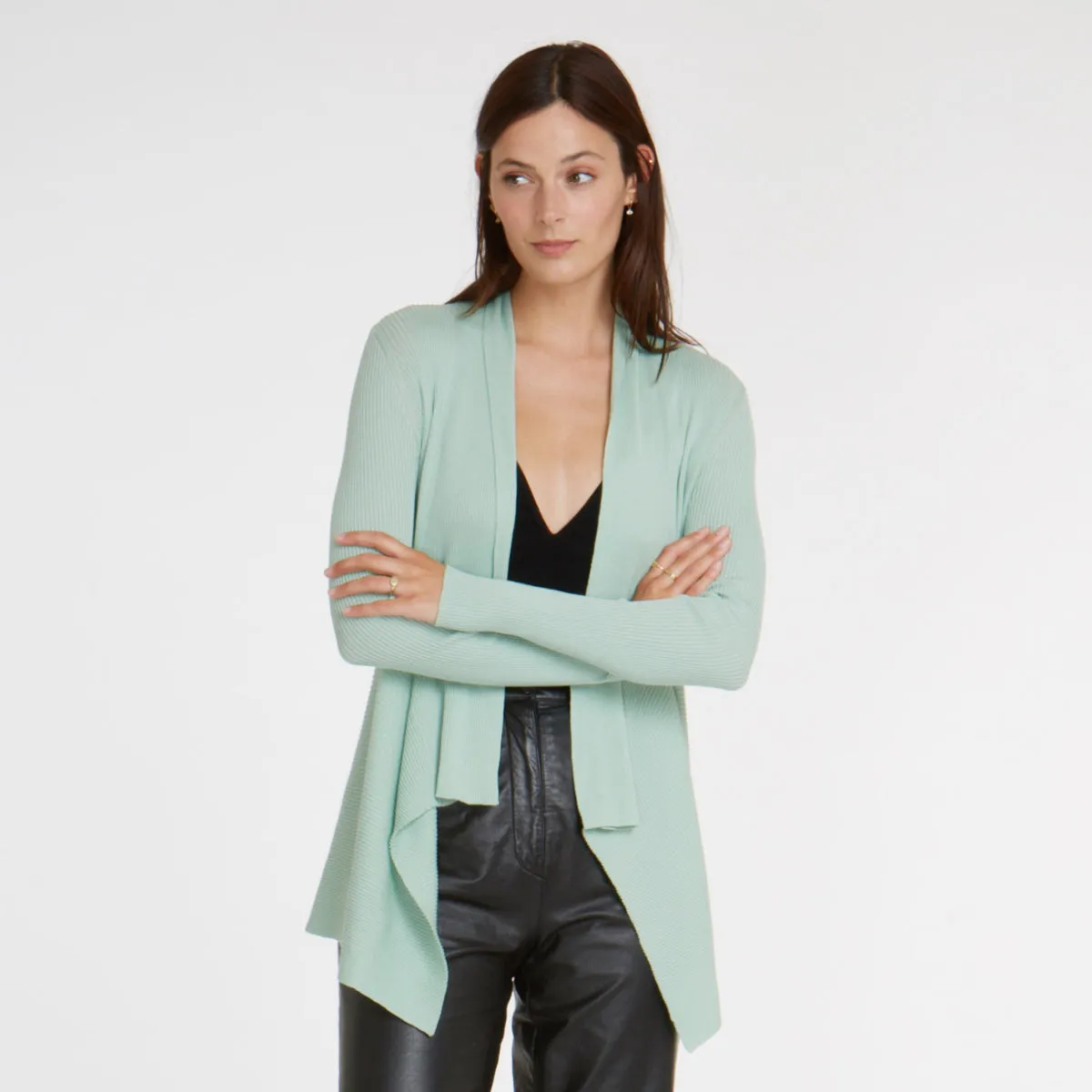 Cotton Rib Drape in Mint Green sold by Autumn Cashmere product image thumbnail 4