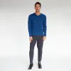 Basic V-Neck in Electric Pale Blue sold by Autumn Cashmere